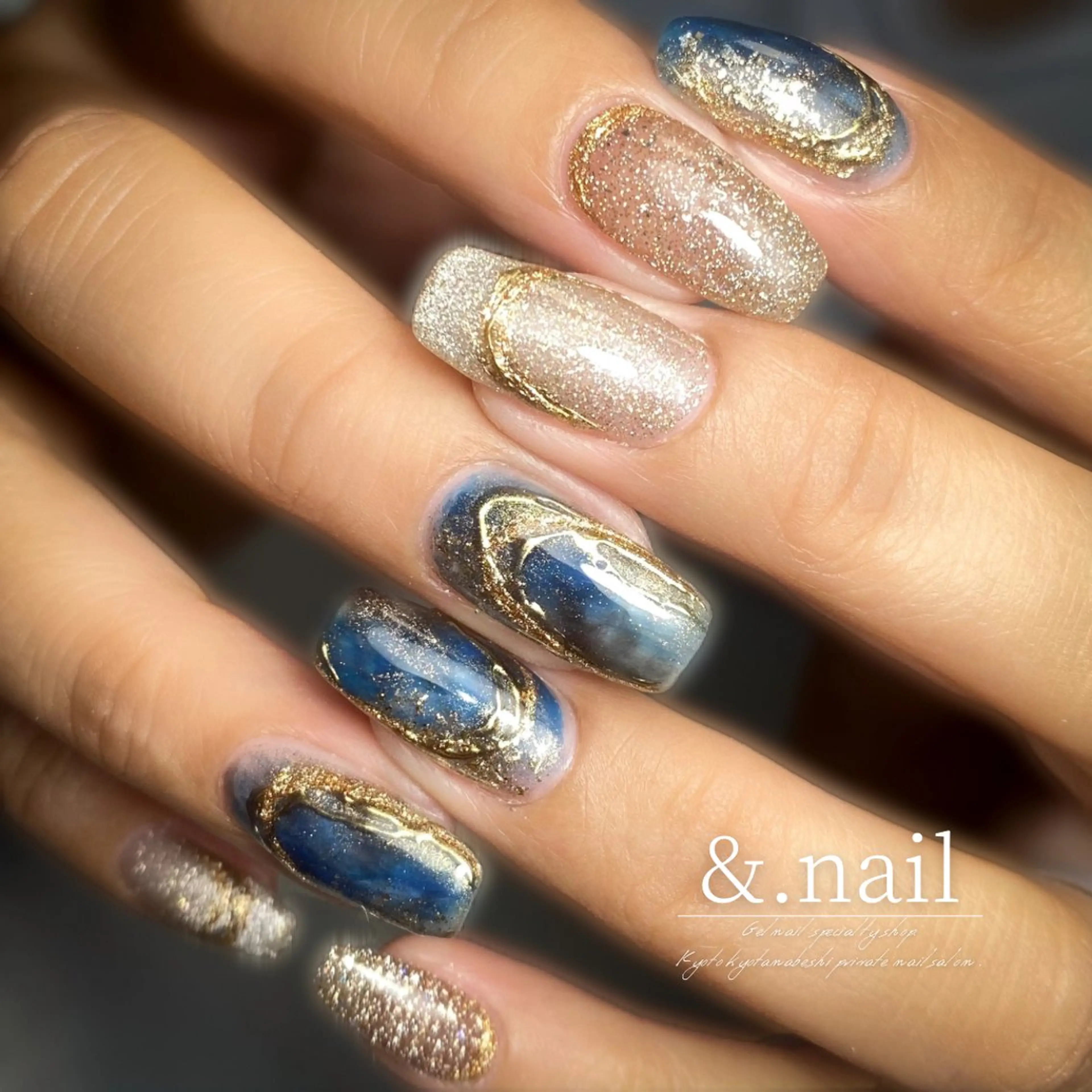 ネイル ブルー ニュアンスネイル ハンドネイル &.nail/ ニュアンス/持込み可のネイルデザイン