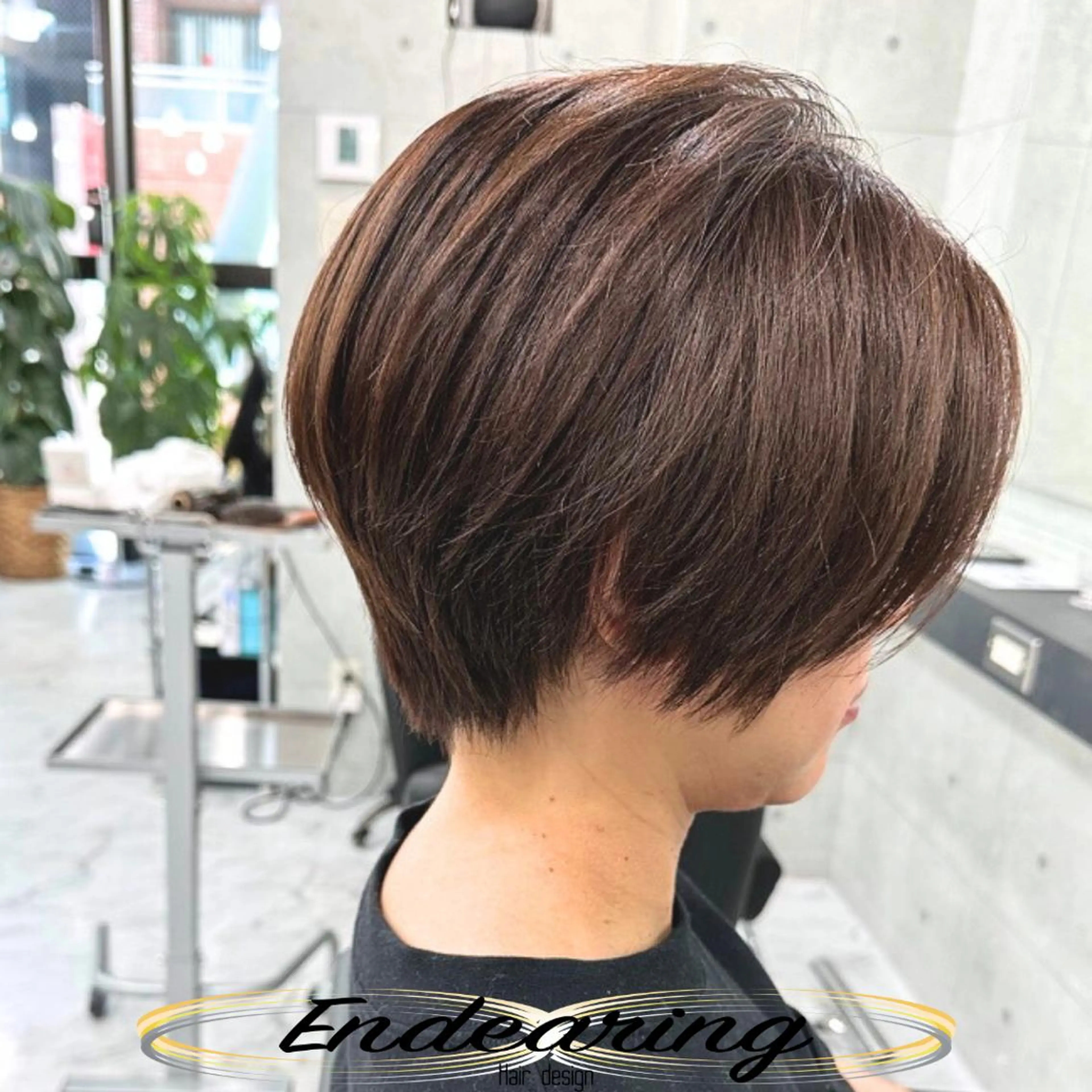 ショート ショートボブ ボブ レイヤーカット ショートヘア 小顔カット カット ヘアカラー Endearing 銀座/YOKOのヘアスタイル