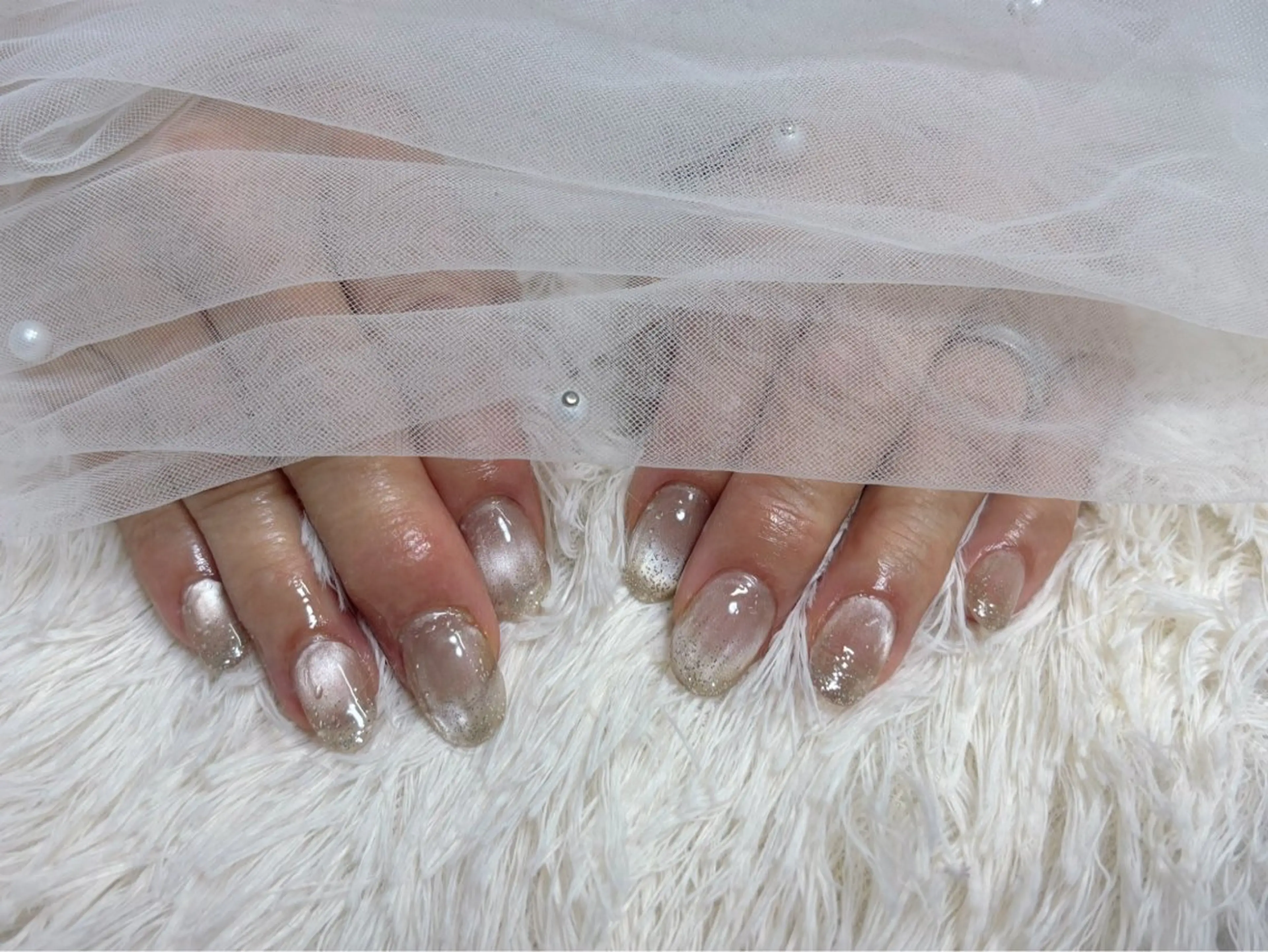 ネイル ラメ(グリッター) ラメグラデーション マグネットネイル ネイルチップ ハンドネイル nail salon はるりのネイルデザイン