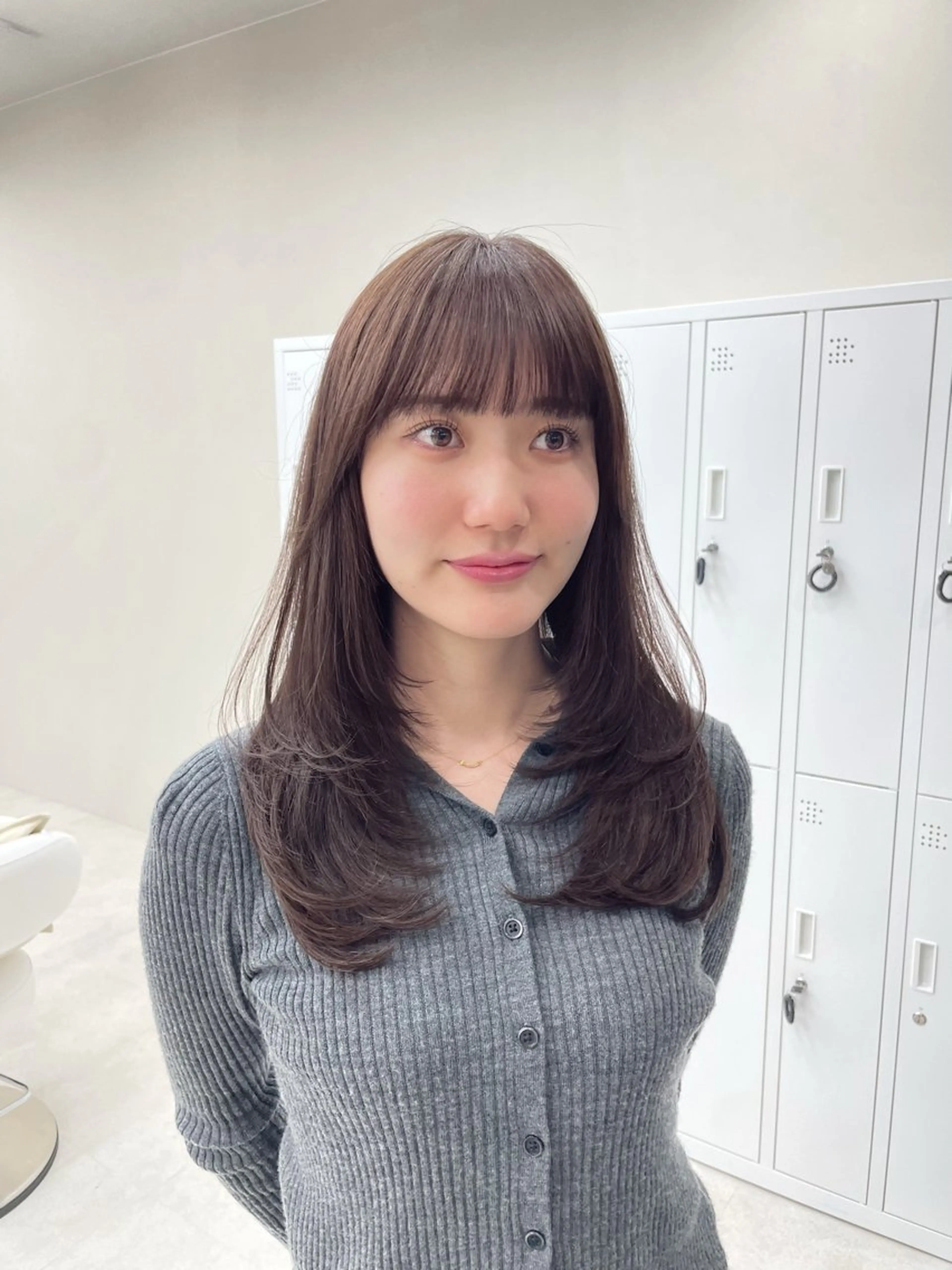 セミロング カラー 透明感カラー グレージュ レイヤーカット カット ヘアカラー sora/レイヤー/ 似合わせカット🎀のヘアスタイル