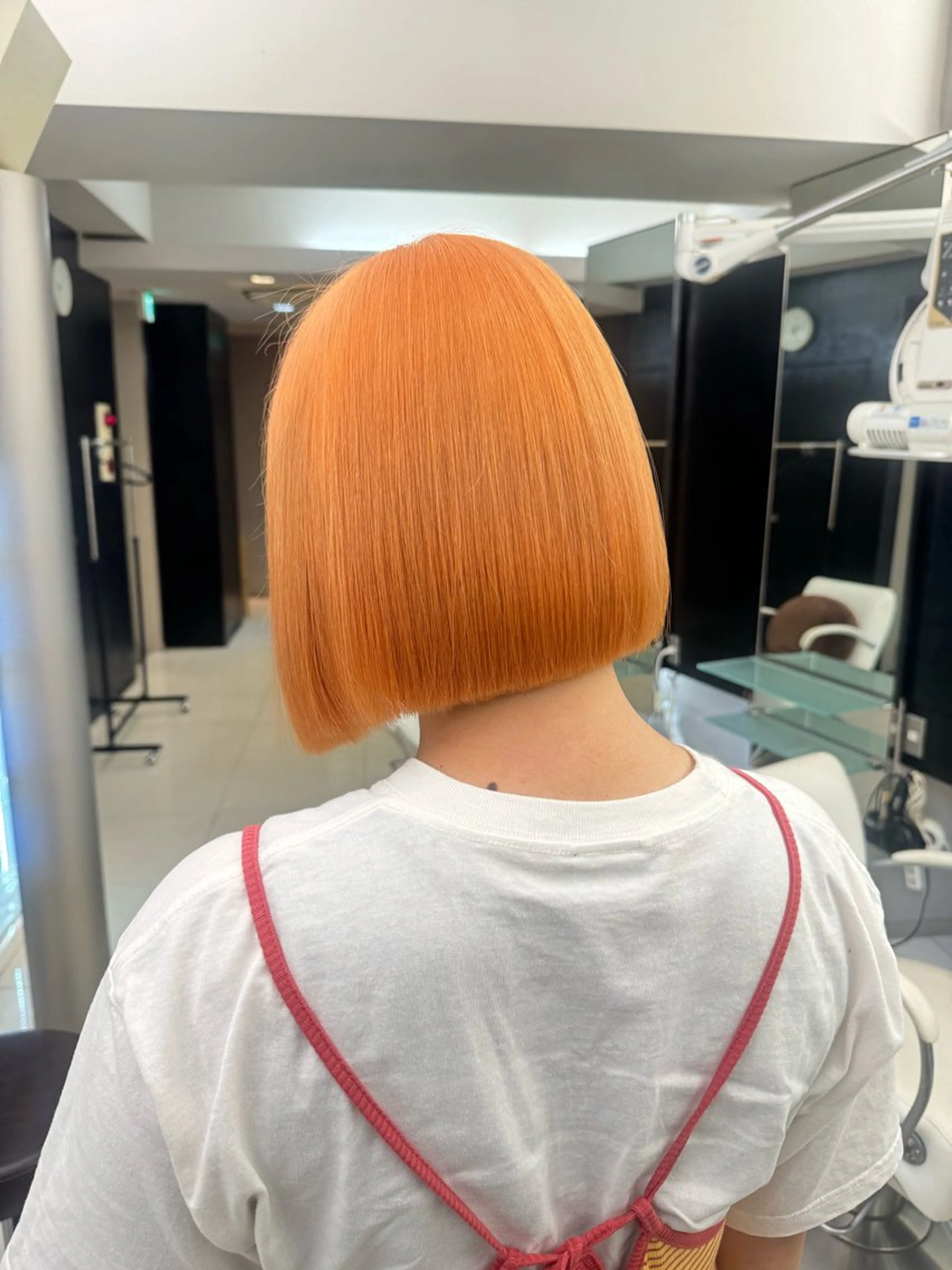 ショート カラー オレンジ ボブ ヘアカラー 【美髪ストレート】✨ 小川さくらのヘアスタイル