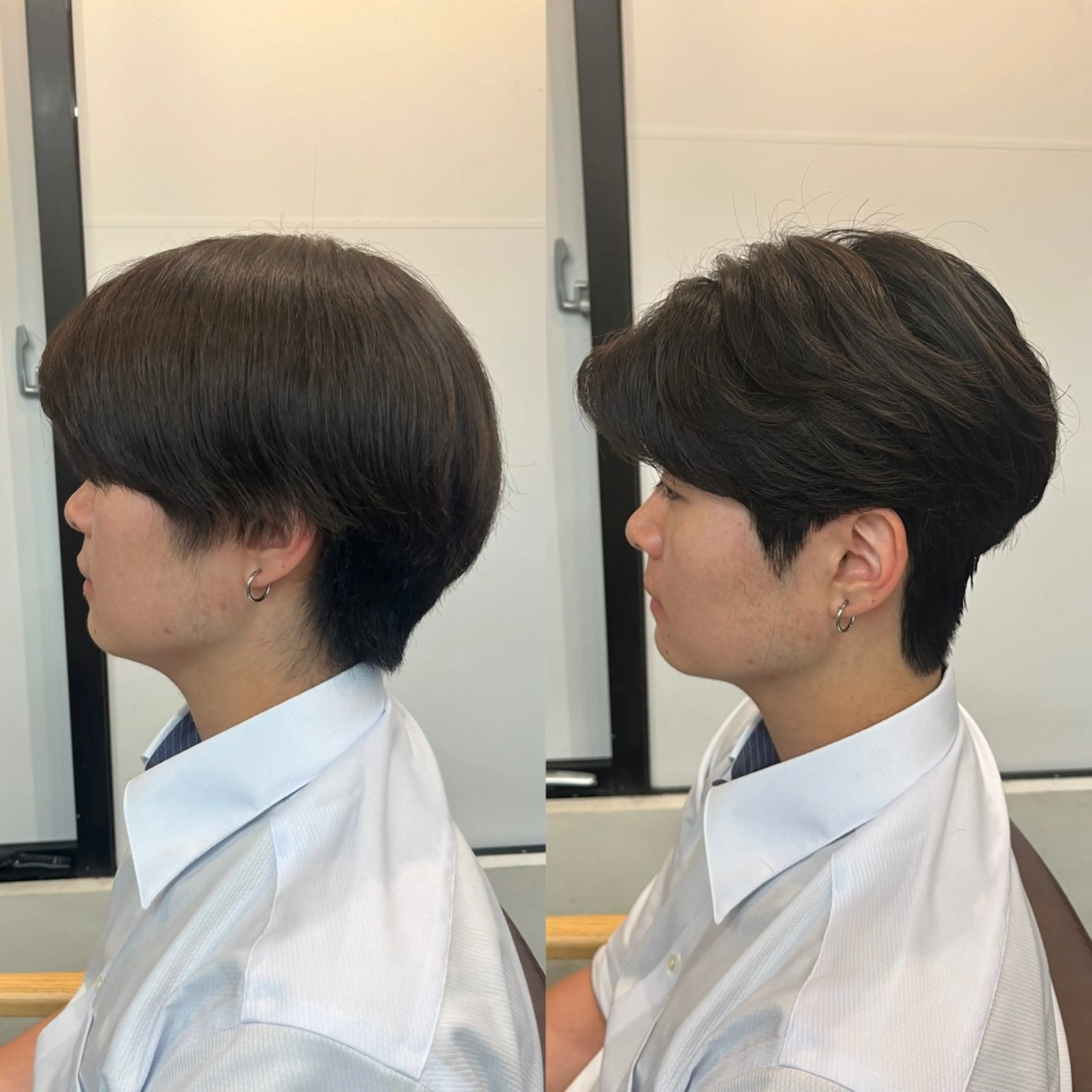 ショート パーマ メンズ ダウンパーマ マッシュ メンズパーマ シースルーマッシュ ニュアンスパーマ カット パーマ 毛流れヘアの達人 店長　須田龍世のヘアスタイル