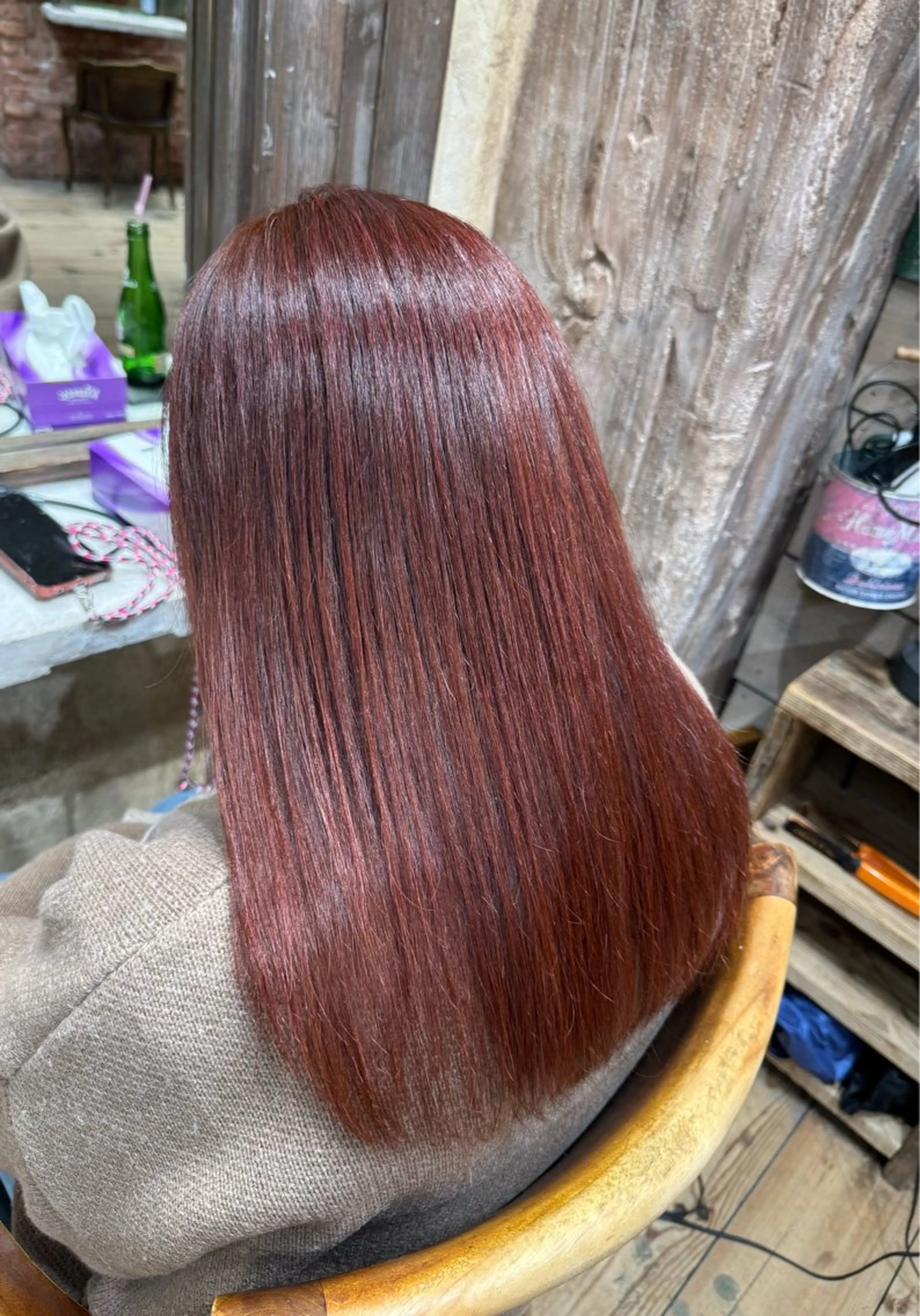 セミロング カラー オレンジ ピンクカラー ヘアカラー 髪質改善カラー /NAYUのヘアスタイル