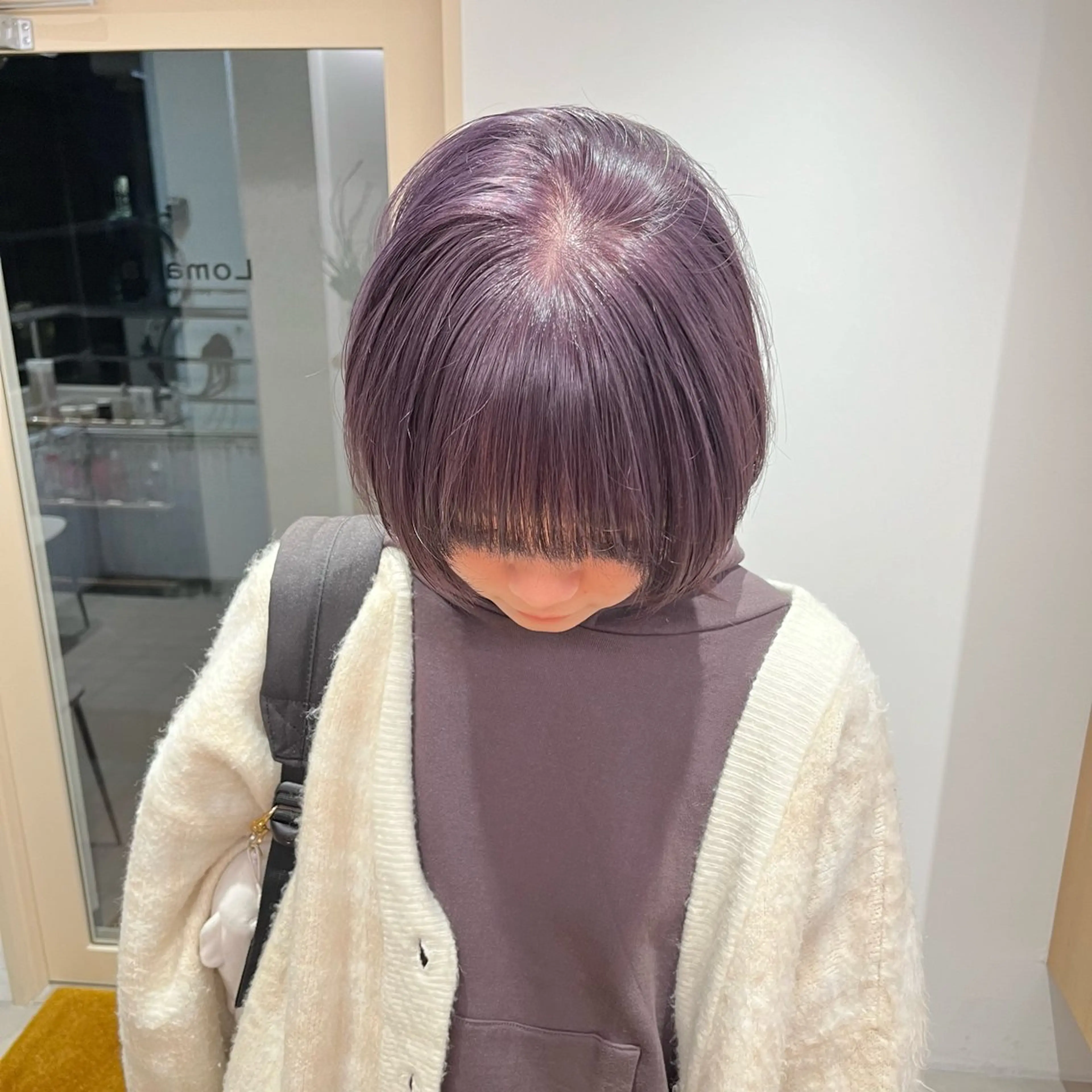 ショート カラー ブリーチ グレージュ ラベンダーカラー ラベンダーグレージュ ラベンダーグレー お洒落パーマ/ボブ ❄️Tomoka❄️のヘアスタイル