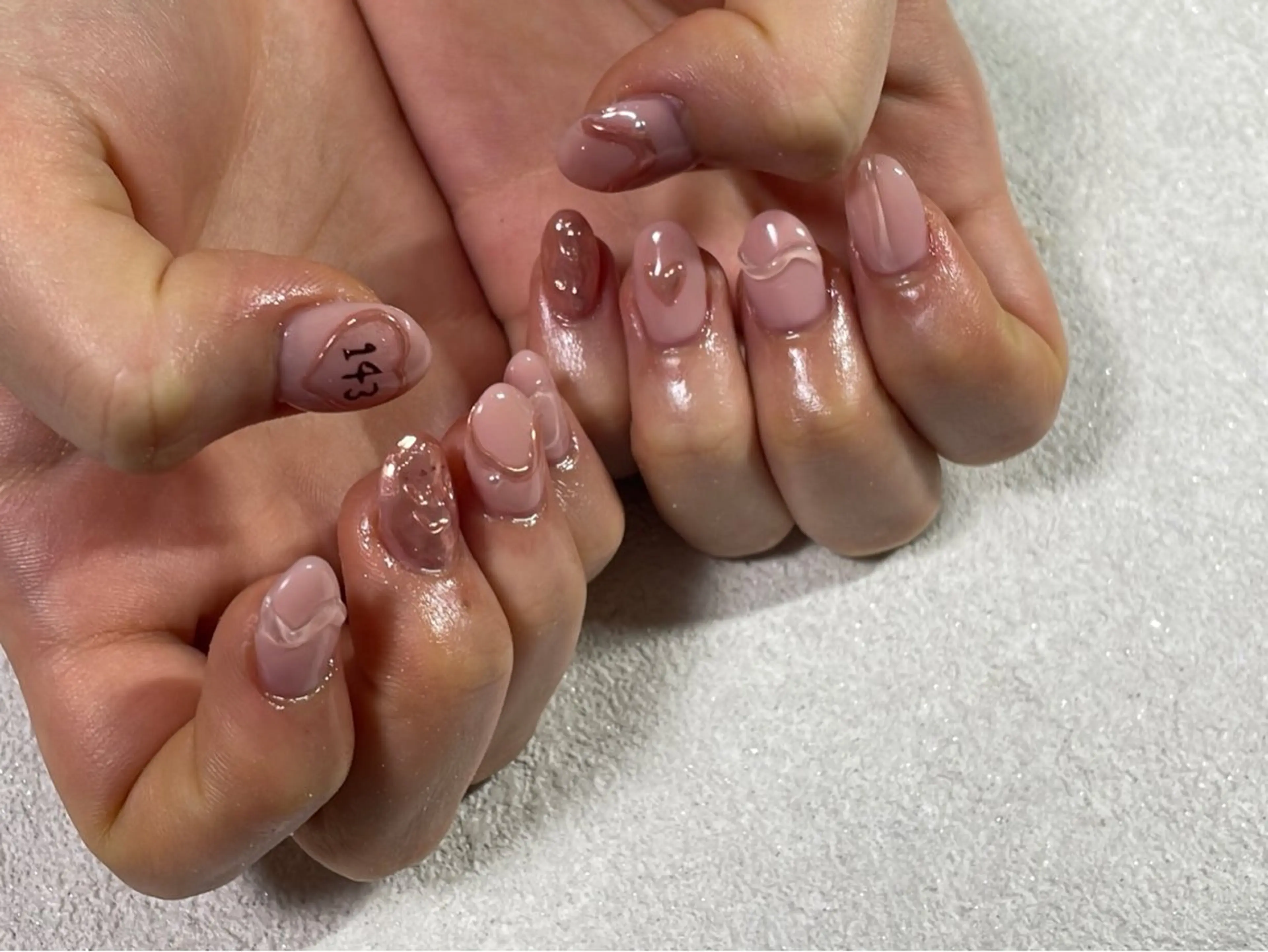 ネイル オーロラネイル フットネイル フレンチネイル ジェルネイル 韓国ネイル ハンドネイル kiki nail 二子玉川のネイルデザイン