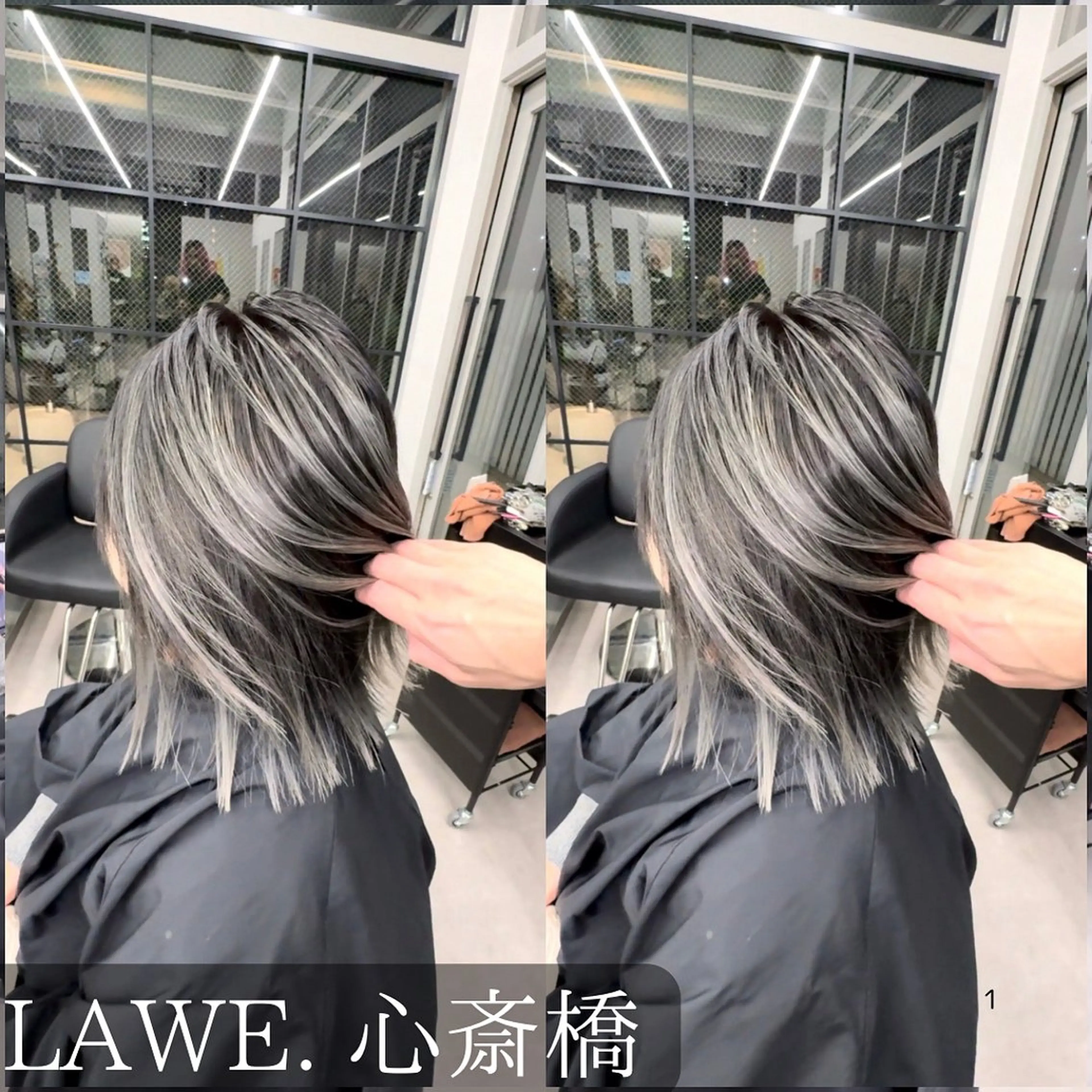 ミディアム カラー 美髪改善・ 透明感カラー茉央のヘアスタイル