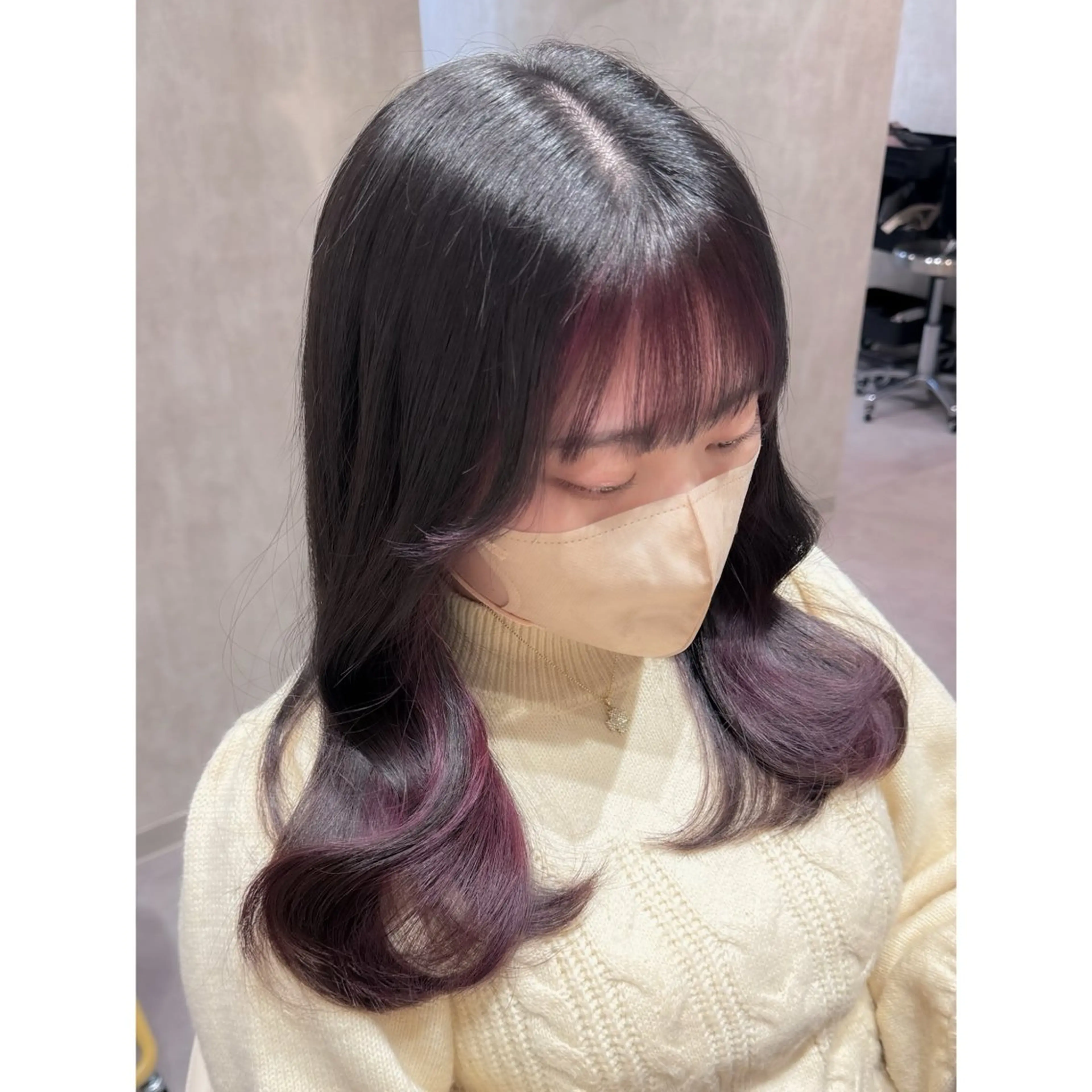 ロング カラー インナーカラー ラベンダーカラー ラベンダーピンク ピンクカラー ヘアカラー LOTTA CUCCI所属・miyu /トレンド カラー×艶髪のヘアスタイル