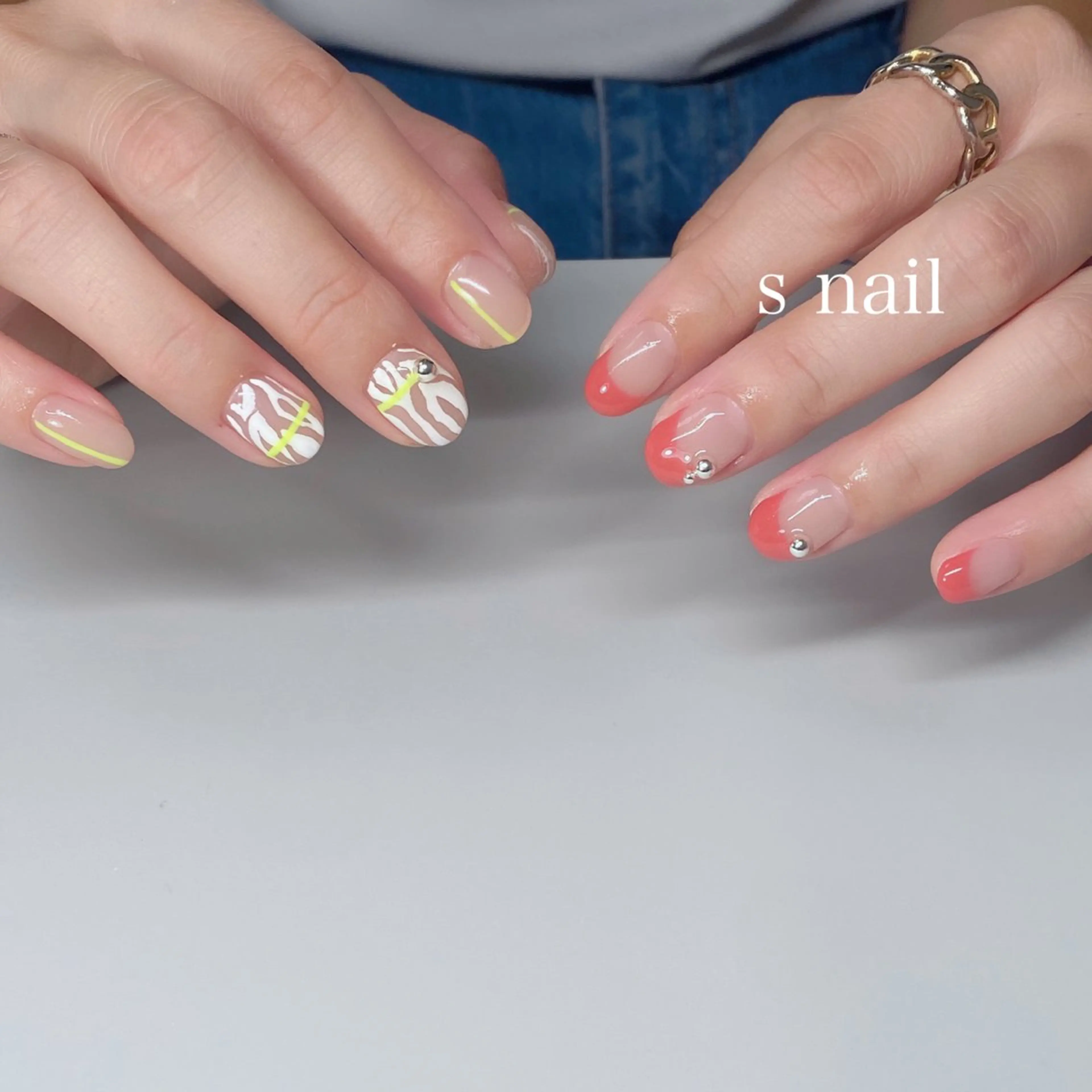 ネイル フレンチネイル ハンドネイル s nail さとよしみゆきのネイルデザイン