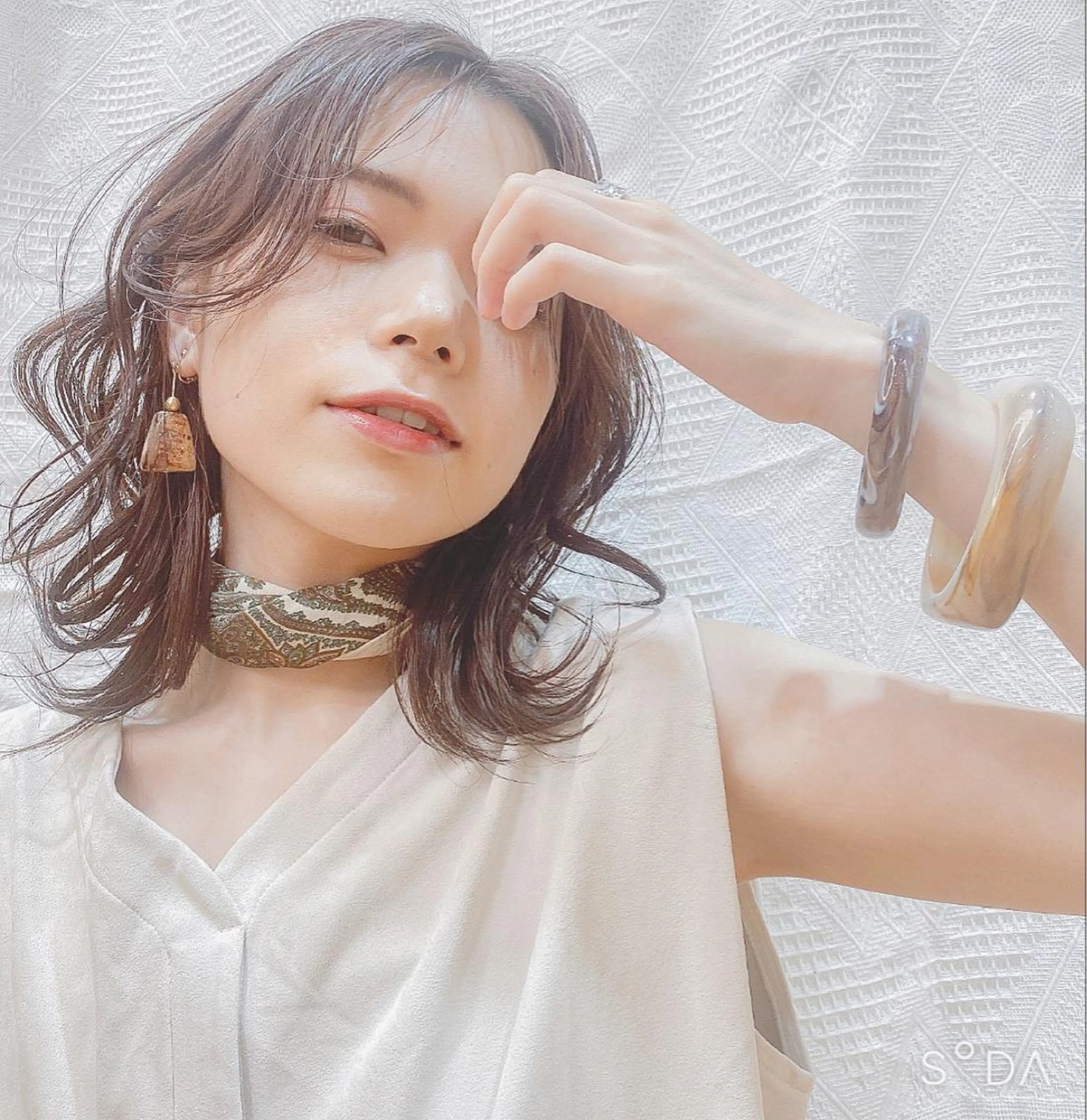 ミディアム カラー パーマ 大野 あさみのヘアスタイル