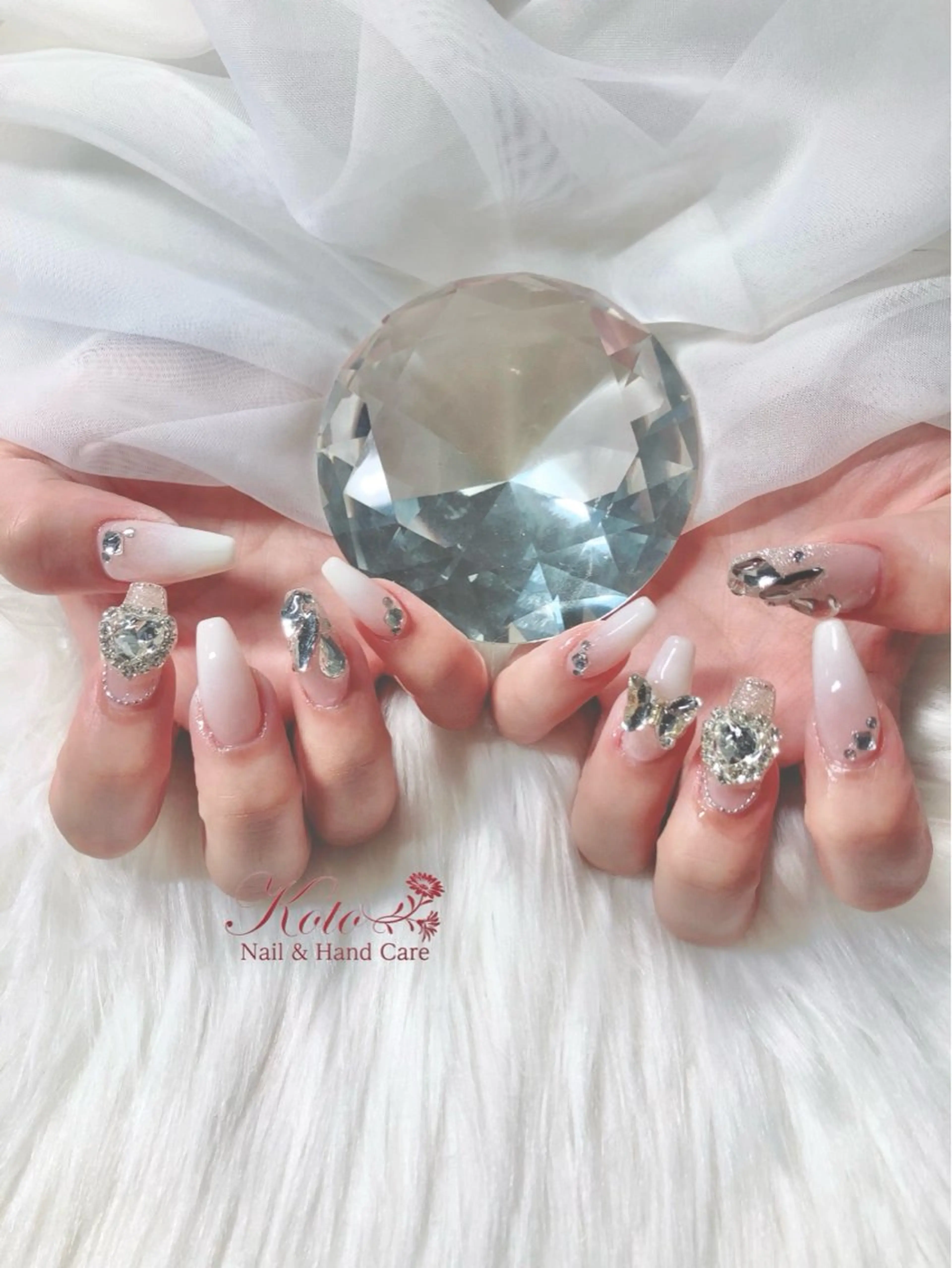 ネイル 長さ出し ジェルネイル 持ち込み ニュアンスネイル 赤色 ハンドネイル Nail Salon KOTOのネイルデザイン