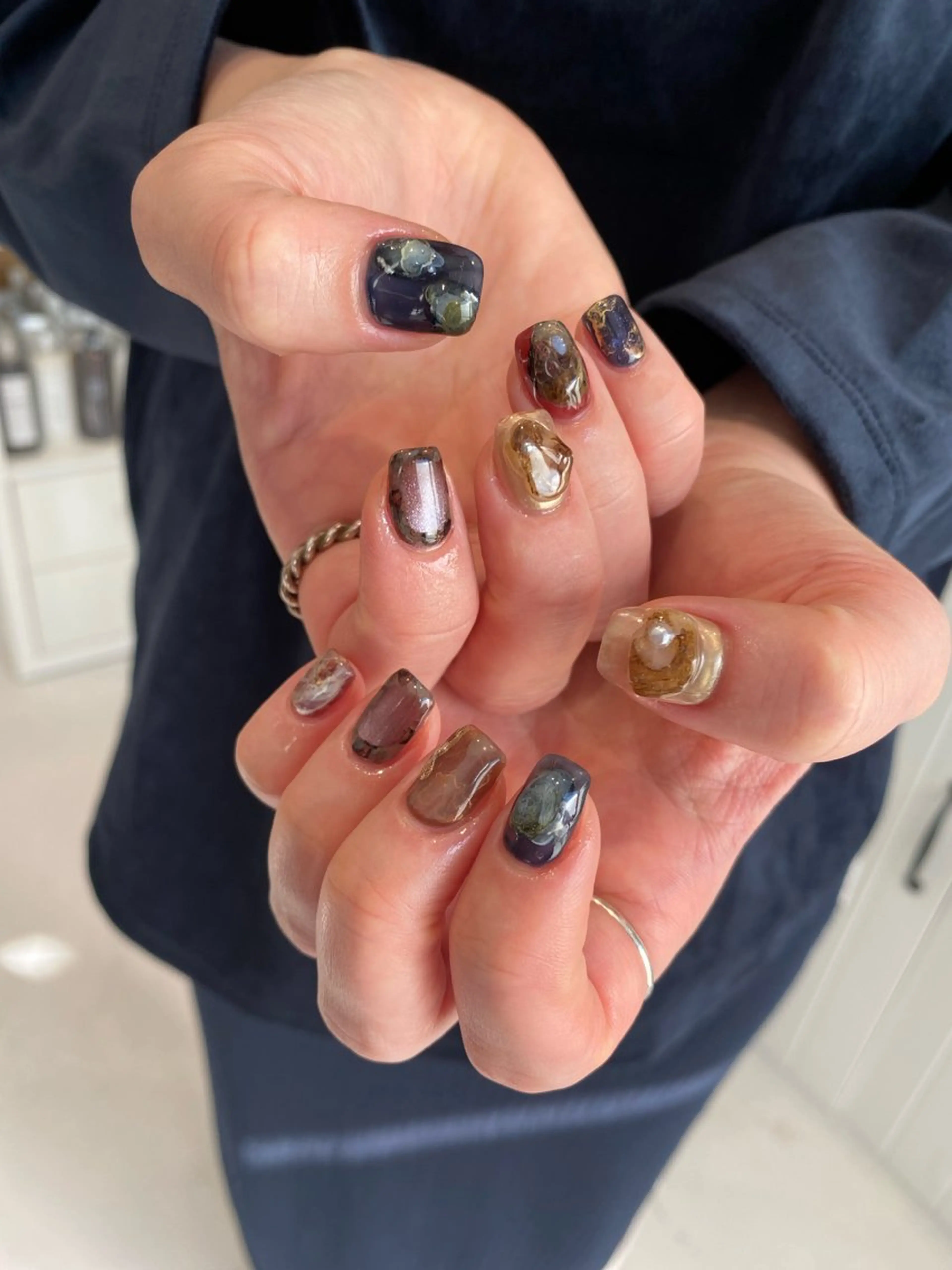 ネイル ジェルネイル マグネットネイル 持ち込み ニュアンスネイル ワンカラーネイル ハンドネイル 草加ニュアンスネイル 🌚hersのネイルデザイン