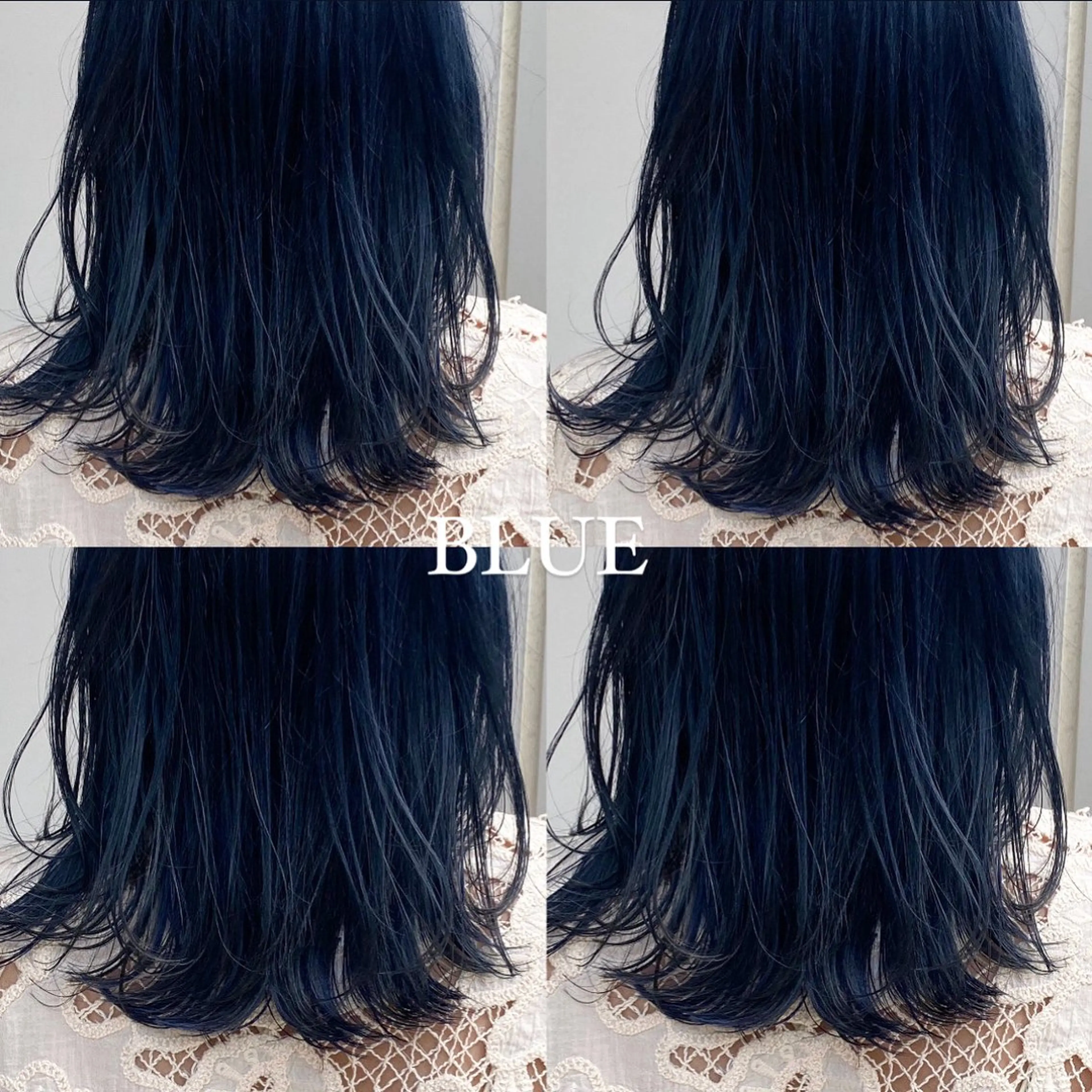 セミロング カラー ブルーカラー ヘアカラー ♡ウルフ/レイヤー ハイトーン/yucoのヘアスタイル