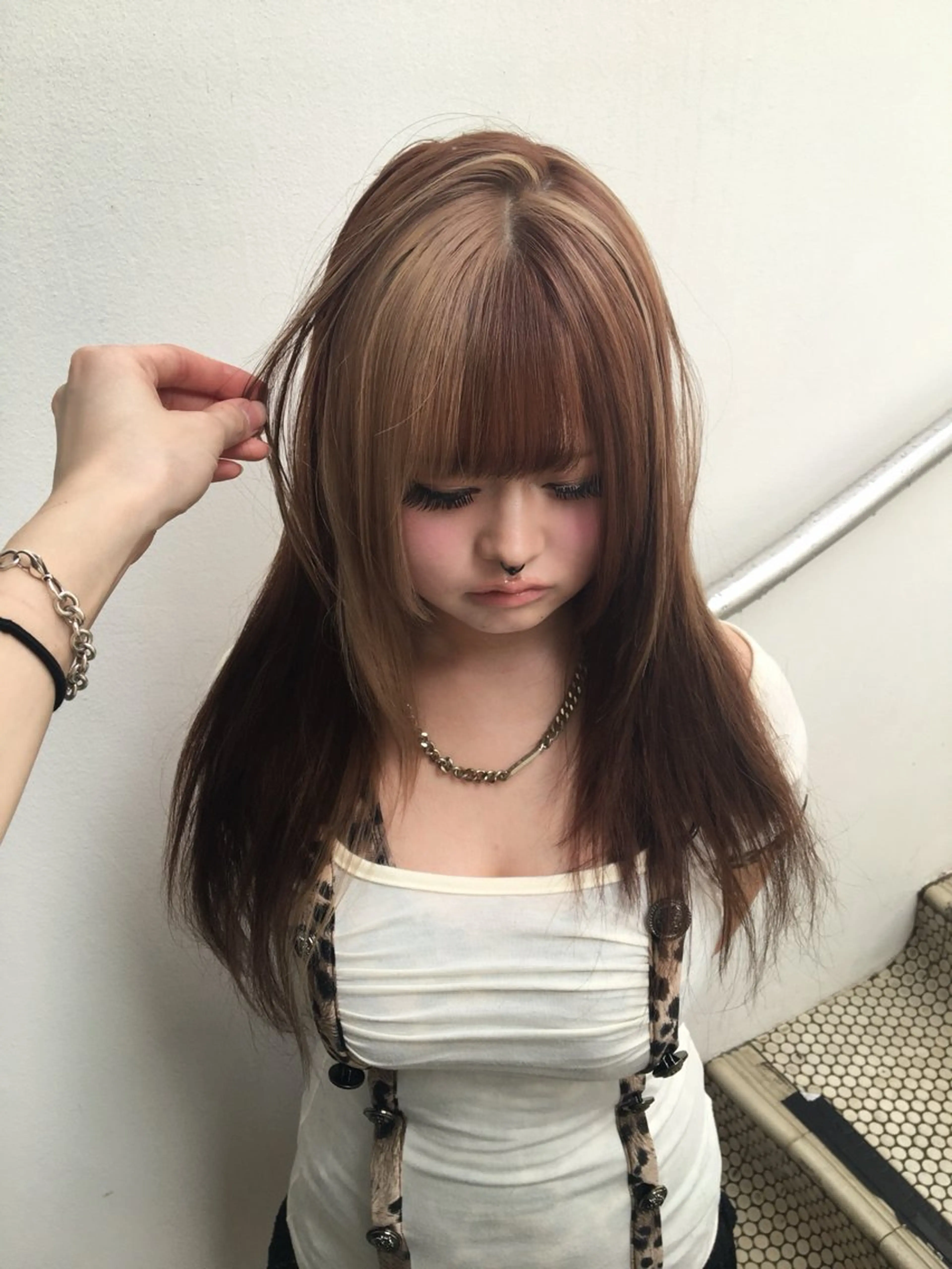 ロング ヘアカラー トリートメント Hanaka @hwndorのヘアスタイル