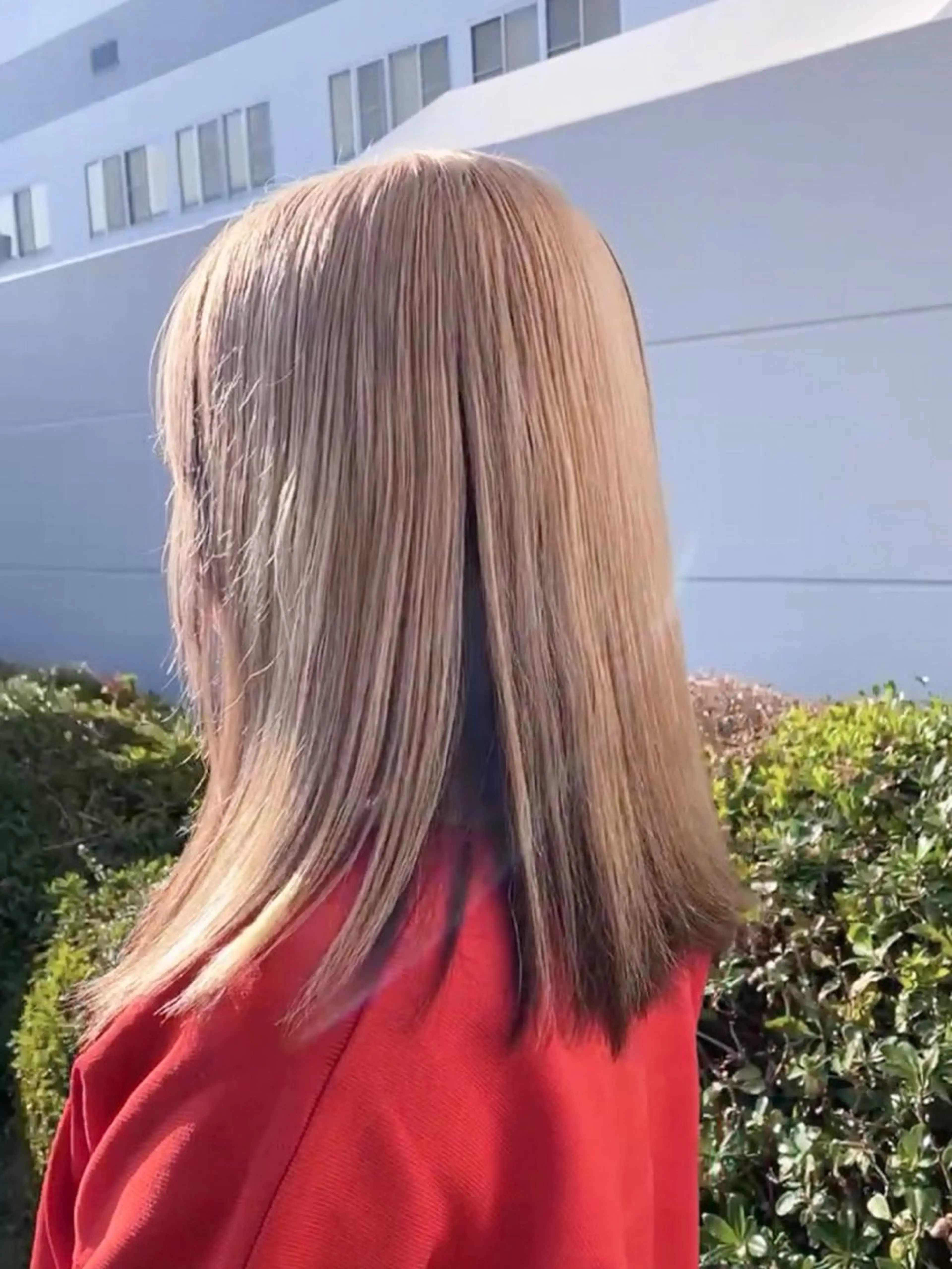 カラー ベージュカラー 黒髪 乾かしただけで艶髪✨ 縮毛矯正天王寺はやとのヘアスタイル