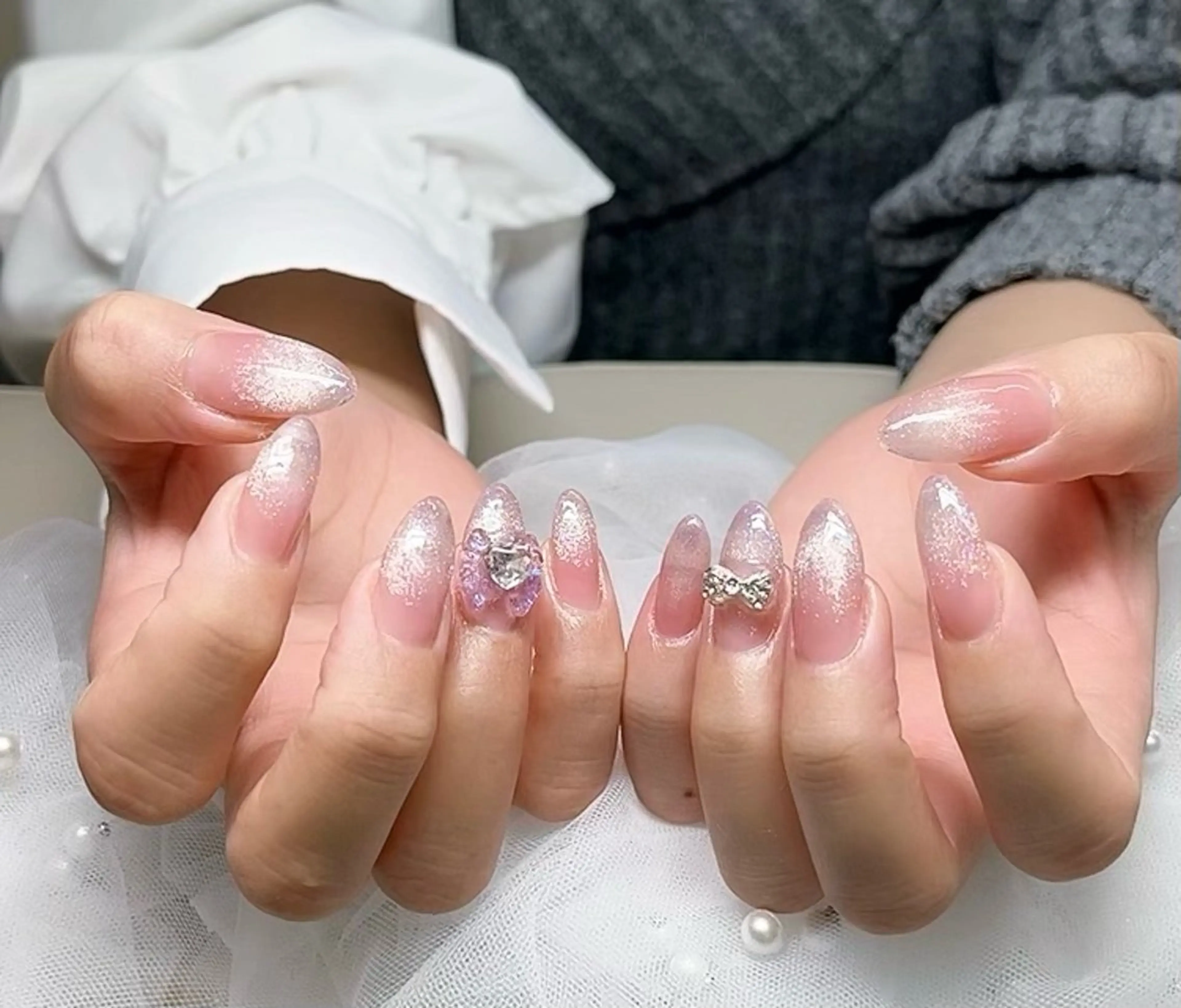 ラメグラデーション（グラデーション+ベースカラー）の写真