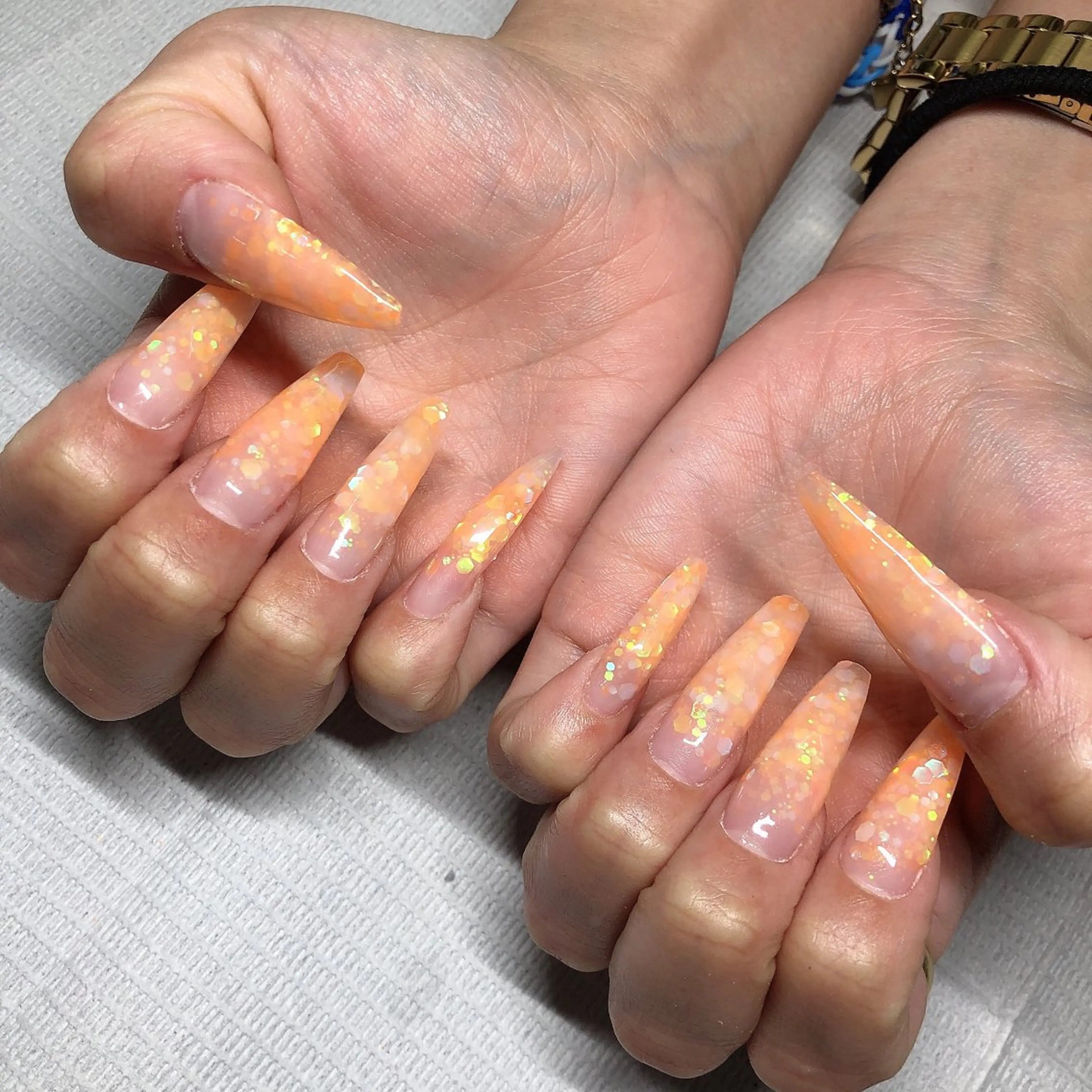 ネイル グラデーション ラメ(グリッター) ラメグラデーション Eyelash salon mee所属・小船 莉穂のネイルデザイン