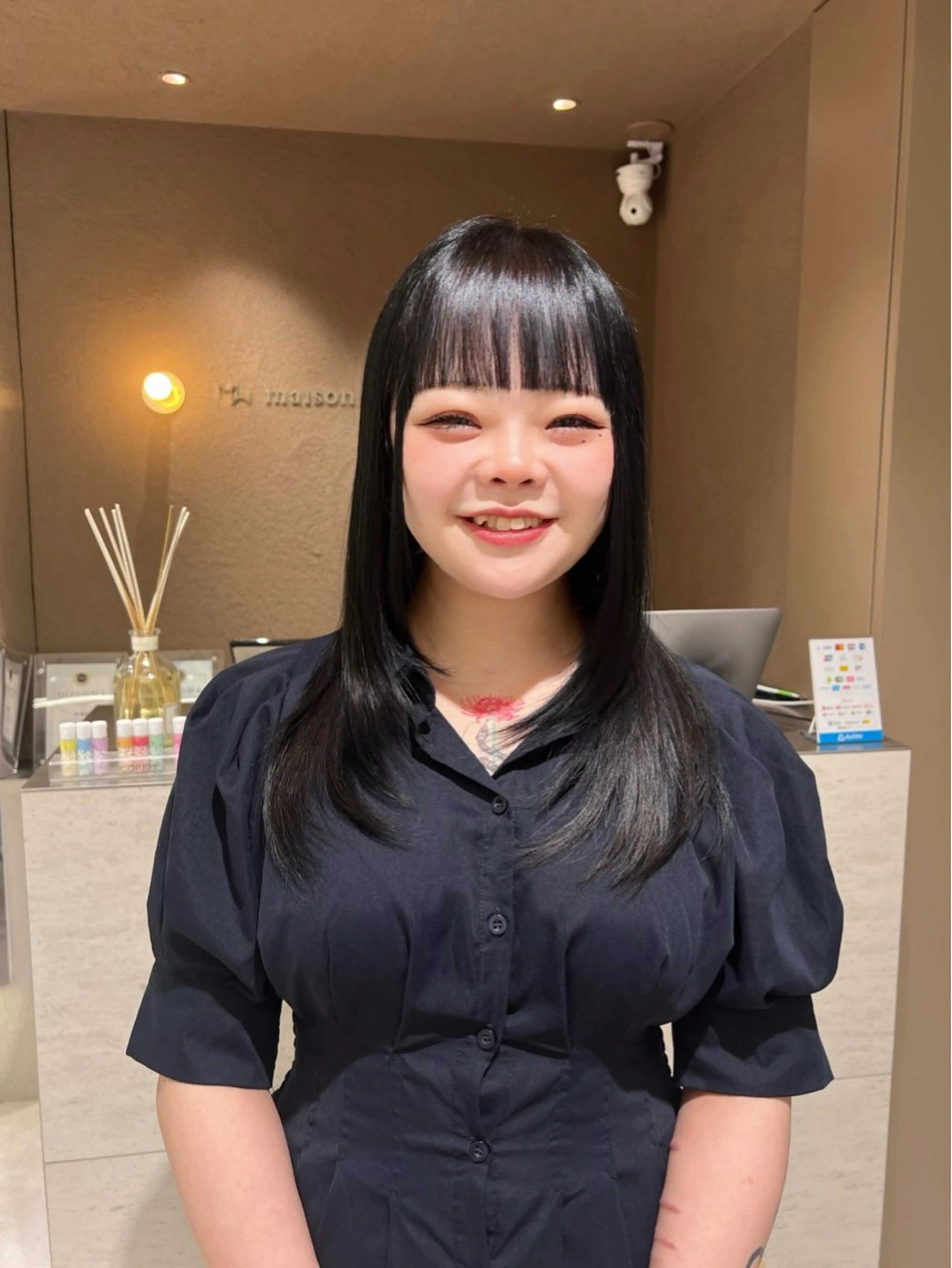 ミディアム 髪質改善 rino🤍 恵比寿レイヤーカットのヘアスタイル