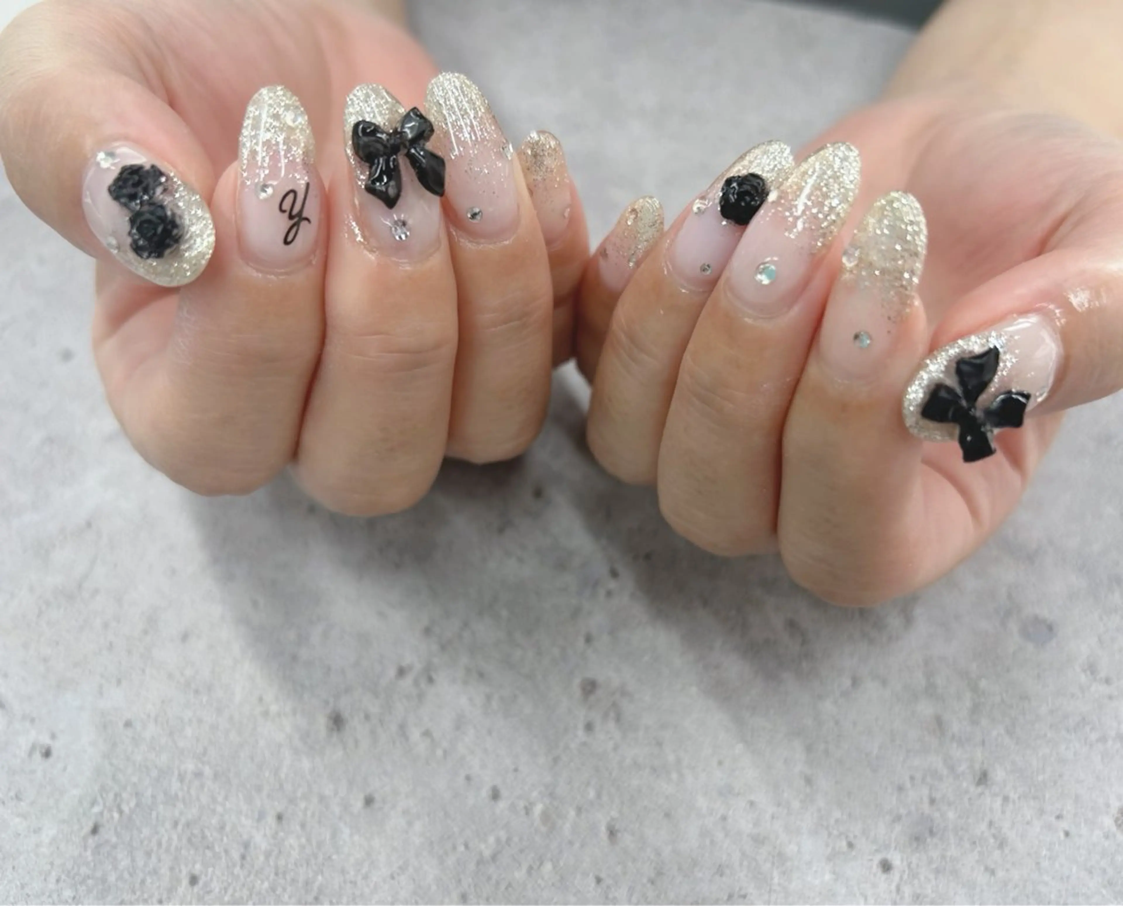 ネイル リボン ハンドネイル Nail Salon agré所属・agré ネイルサロン アグレのネイルデザイン