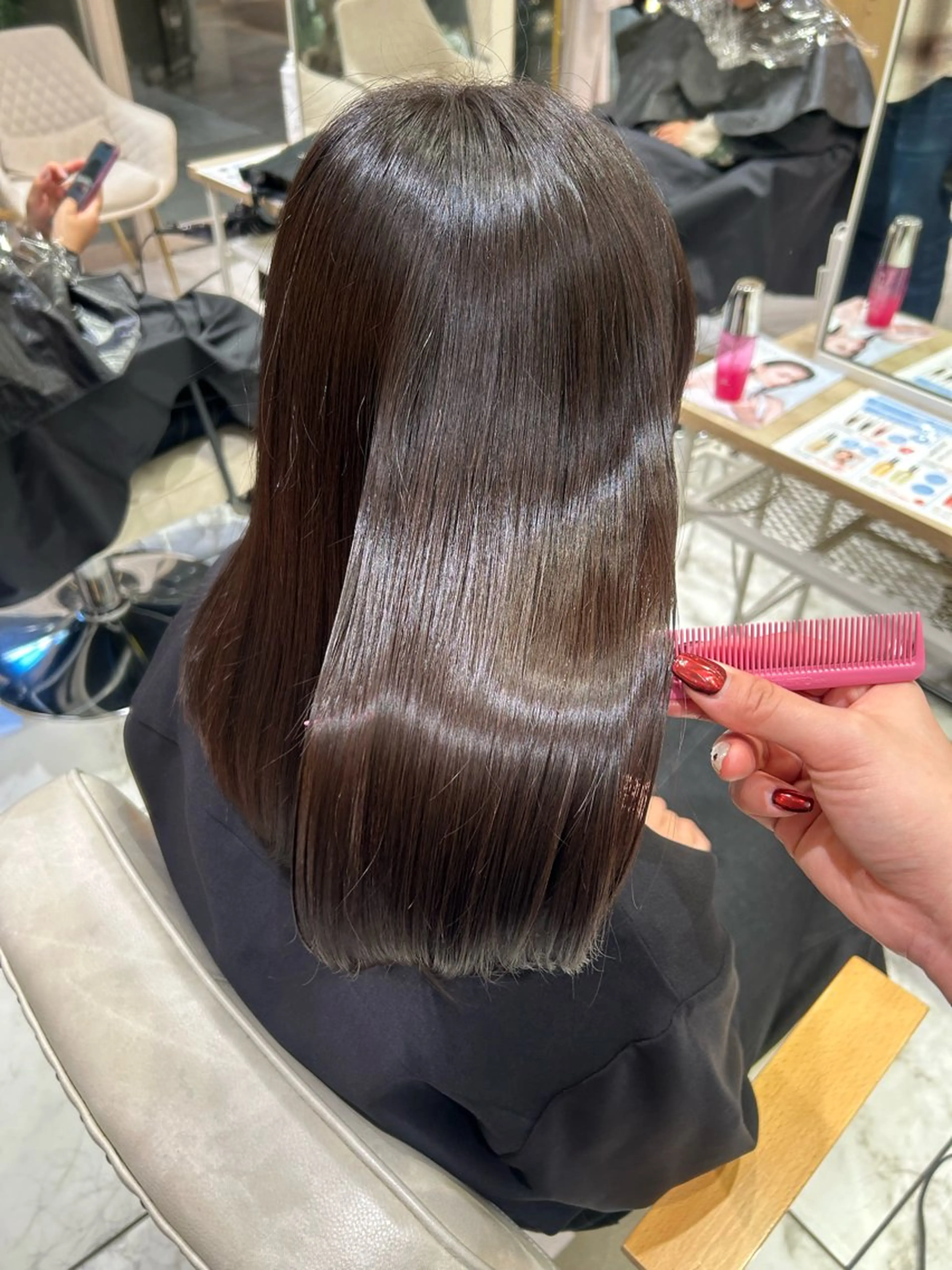 セミロング ヘアカラー トリートメント 🇰🇷韓国スタイル /束間まつげ🎀ミキのヘアスタイル