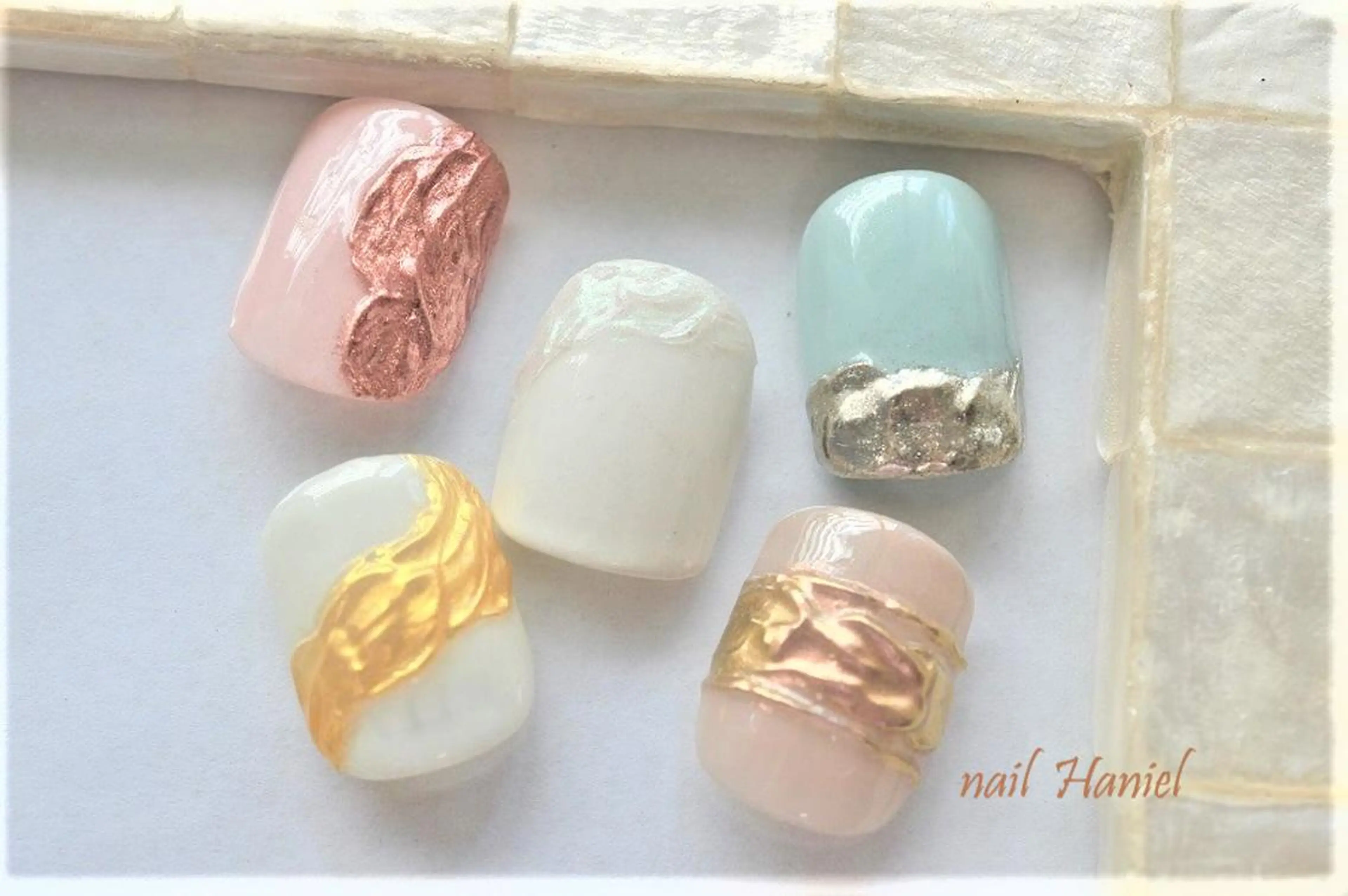 ネイル フットネイル ジェルネイル ミラーネイル nail Haniel所属・半蔵門サロンハニエル 魅神 ちよのネイルデザイン