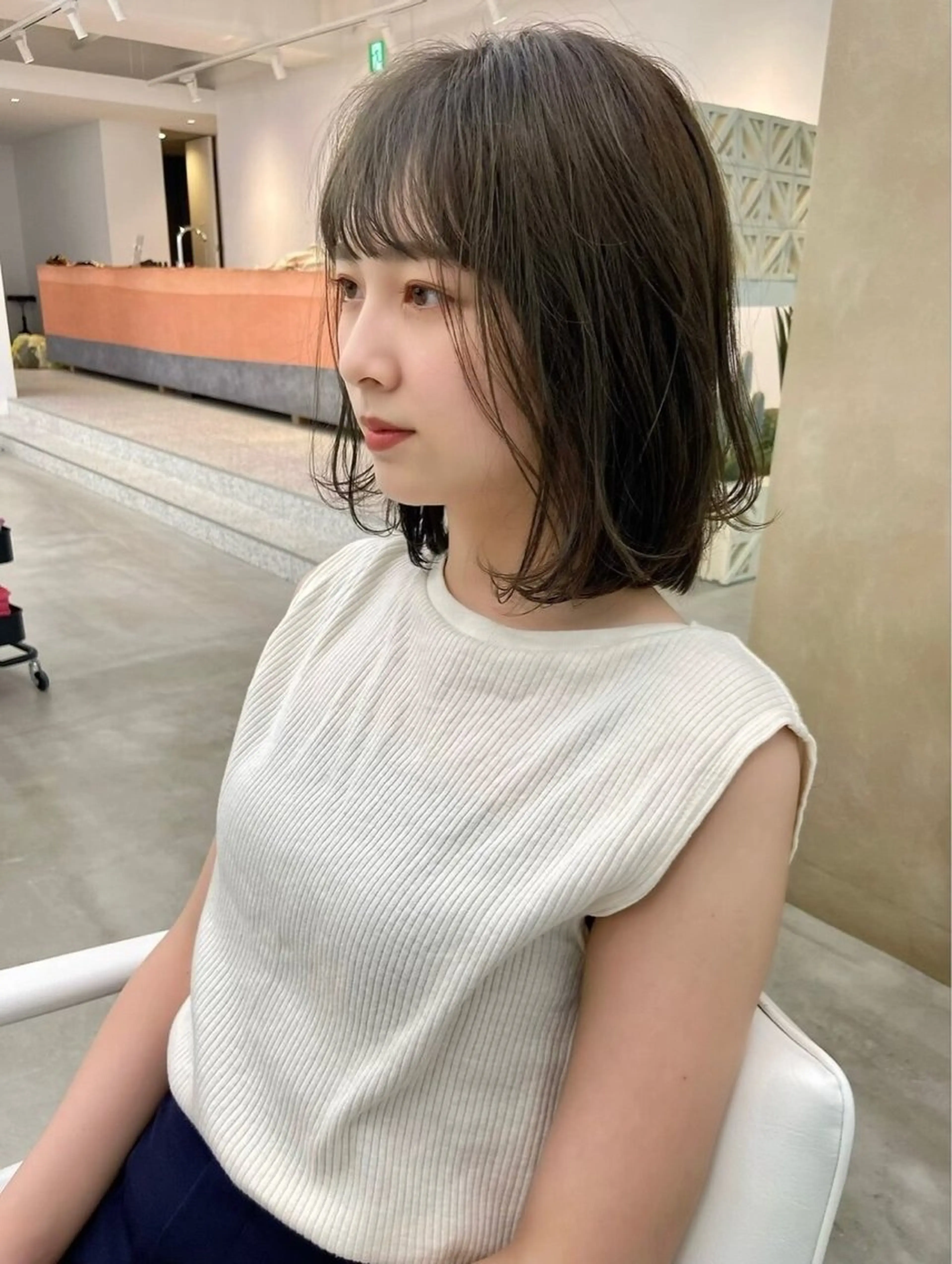 ミディアム ボブレイヤー ボブ くびれヘア くびれレイヤー レイヤーカット カット ヘアカラー トリートメント ボブ/ショート /名古屋/縮毛矯正のヘアスタイル