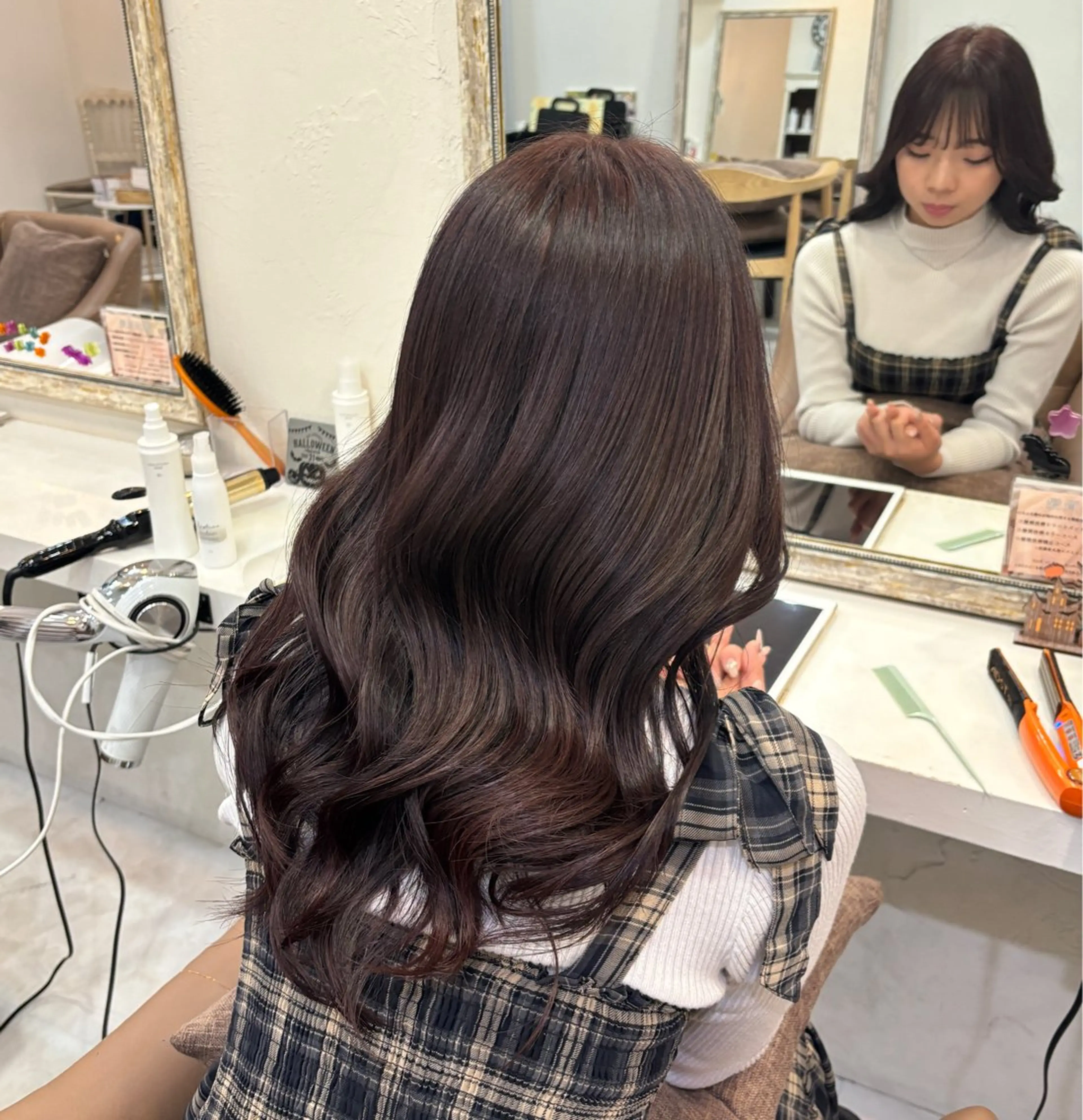 セミロング カラー 透明感カラー ラベンダーカラー ラベンダーピンク ピンクカラー Ｆ.まひろ🎀 暖色カラー／ベージュのヘアスタイル