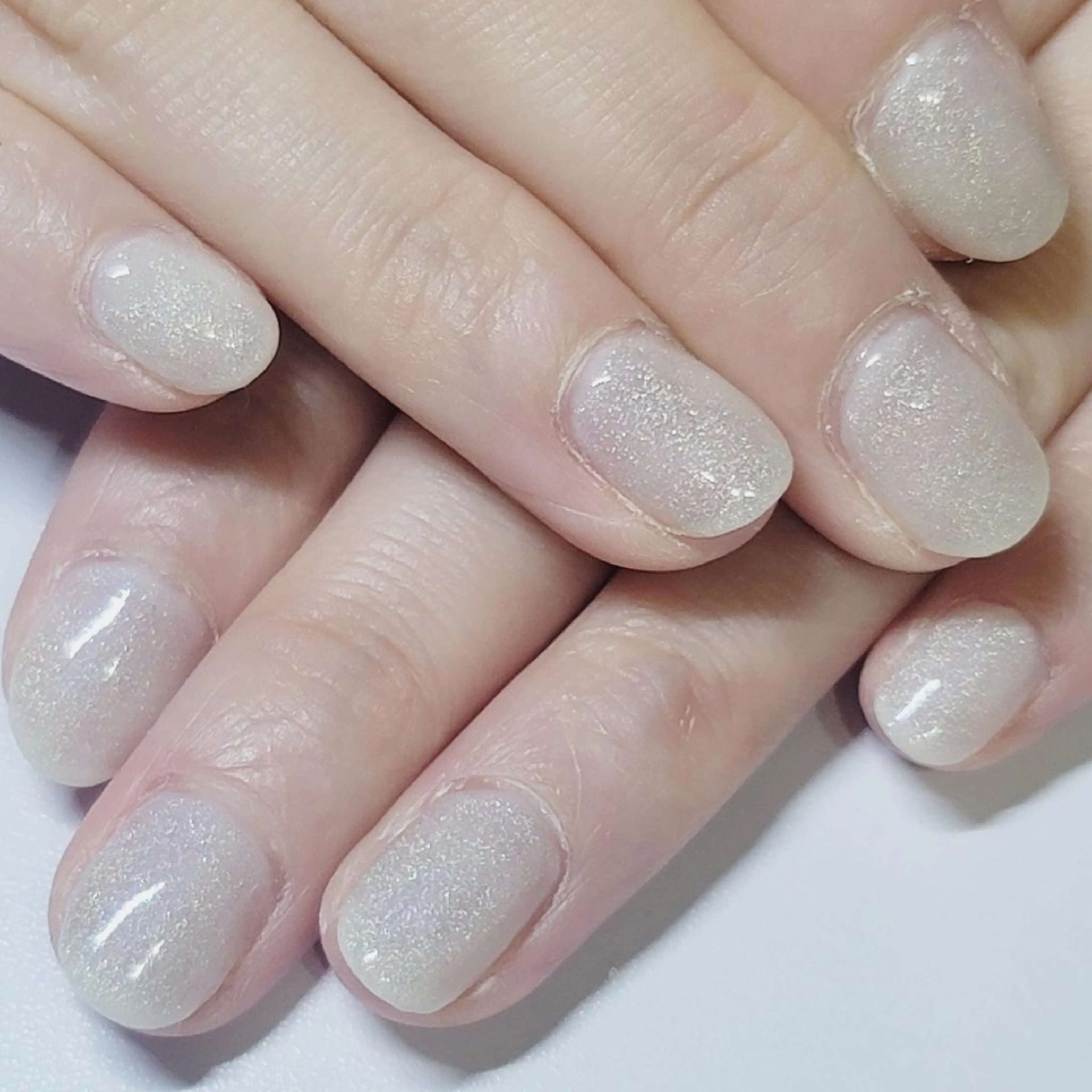 ネイル ラメ(グリッター) マグネットネイル ホワイト ハンドネイル よしだ ひろきのネイルデザイン