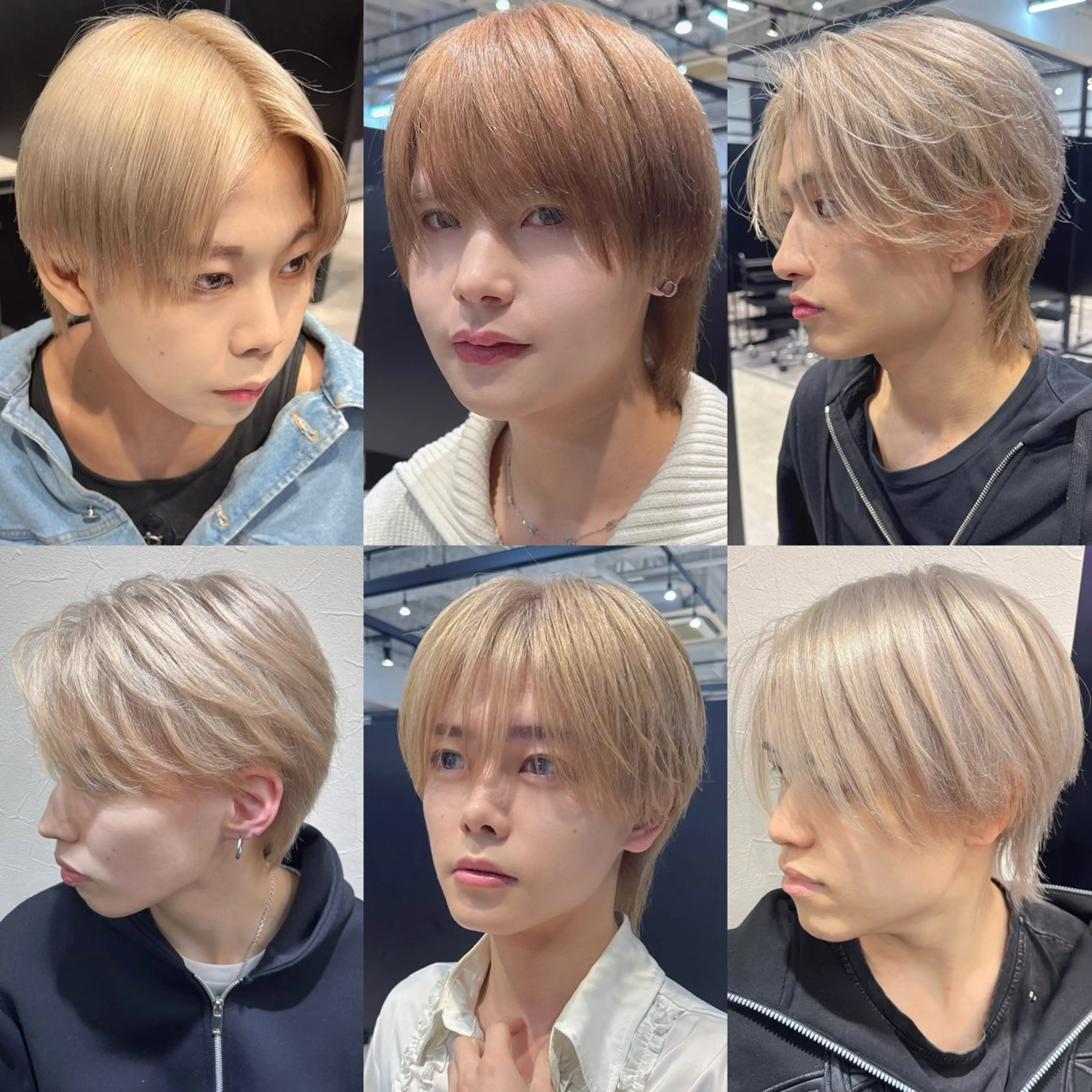 ショート カラー メンズ メンズブリーチ センターパート メンズ就活ヘア マッシュウルフ マッシュ カット ヘアカラー メンズカットカラー 心斎橋/松平和樹のヘアスタイル