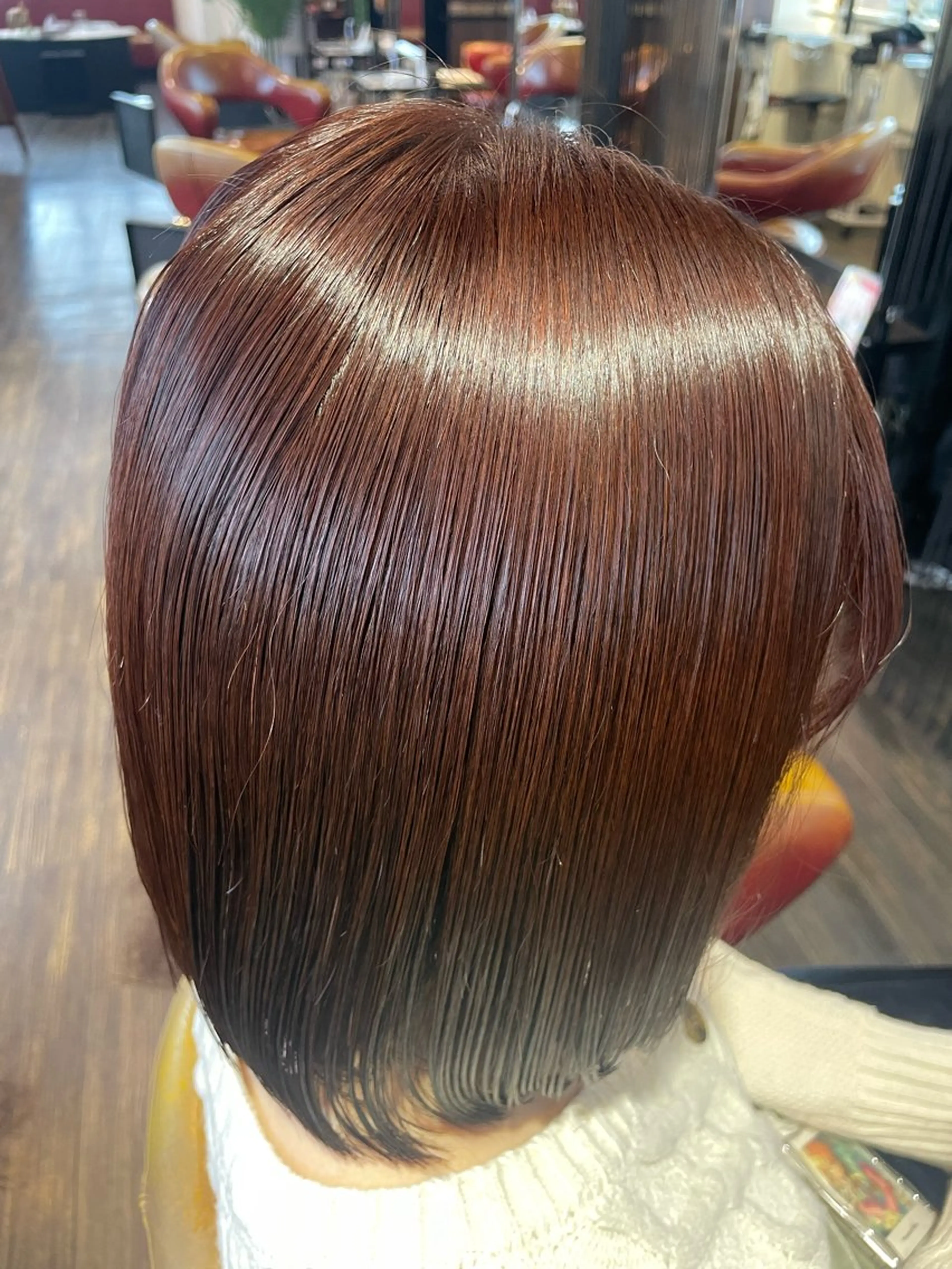 ロング カラー レッドカラー ヘアカラー 佐藤 綾郁のヘアスタイル