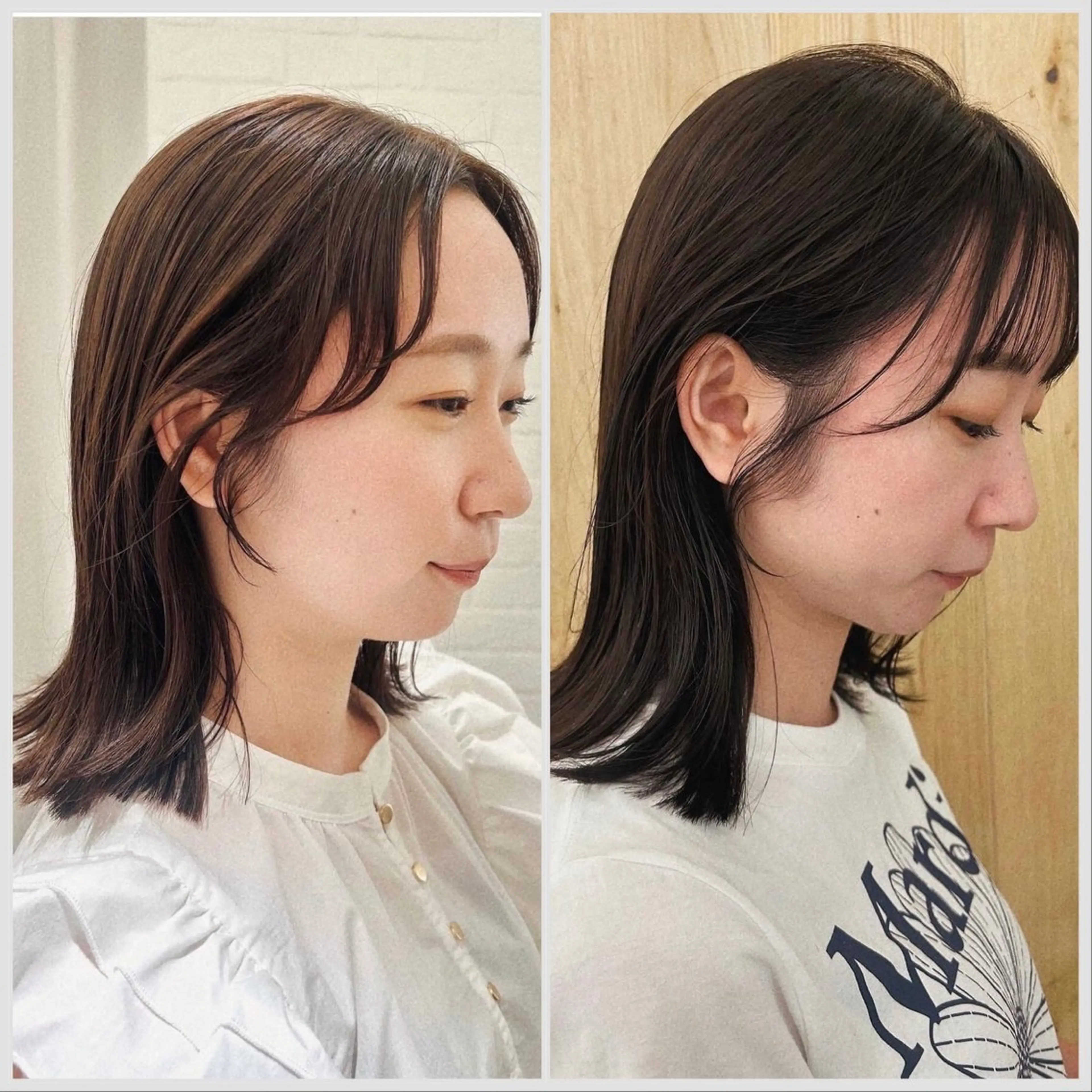 セミロング カラー カット ヘアカラー 似合わせhair 〻 mikiのヘアスタイル