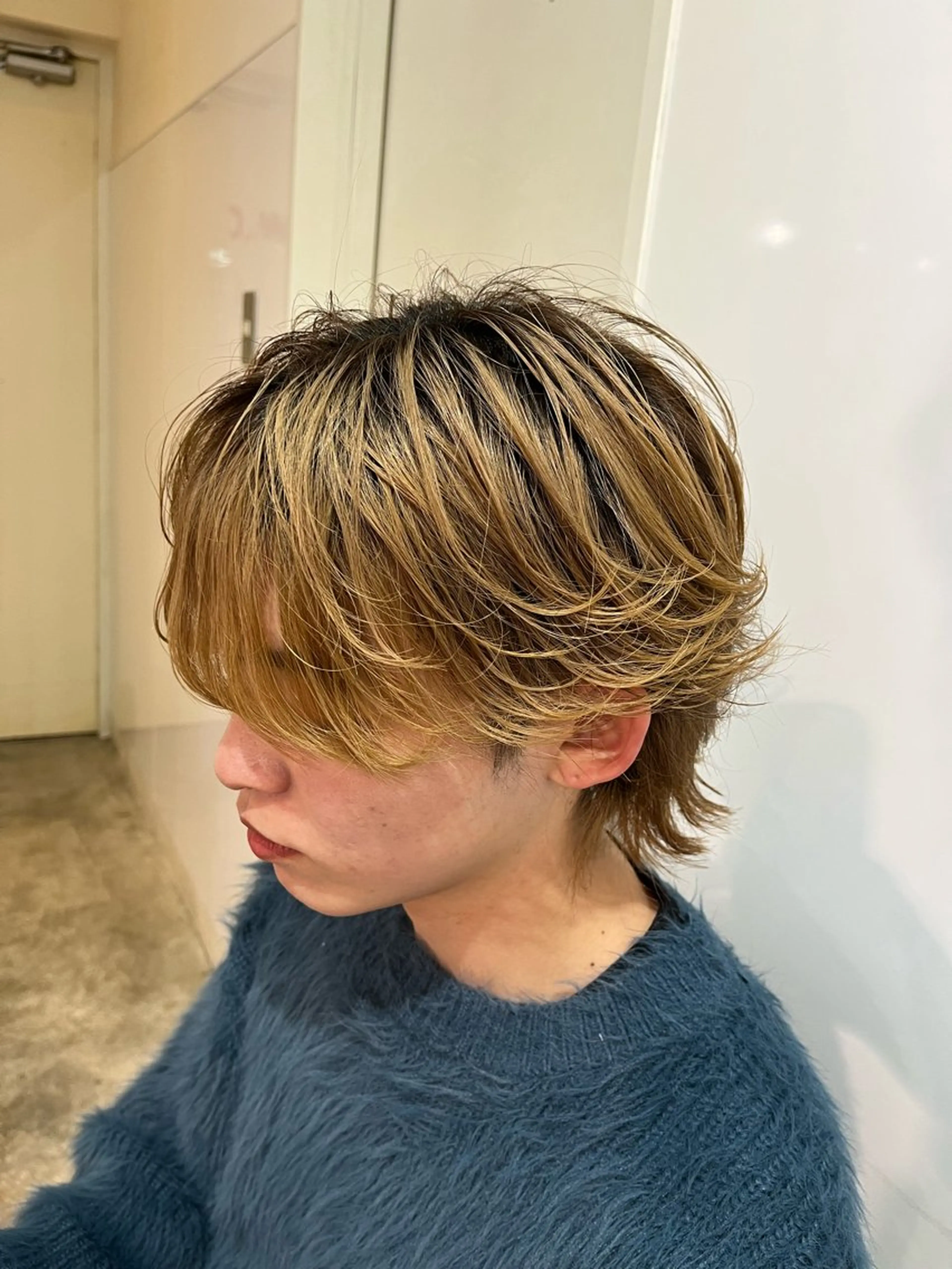 メンズ フェザーパーマ メンズパーマ ヘアセット メンズカット🌙 艶カラーyuzukiのヘアスタイル