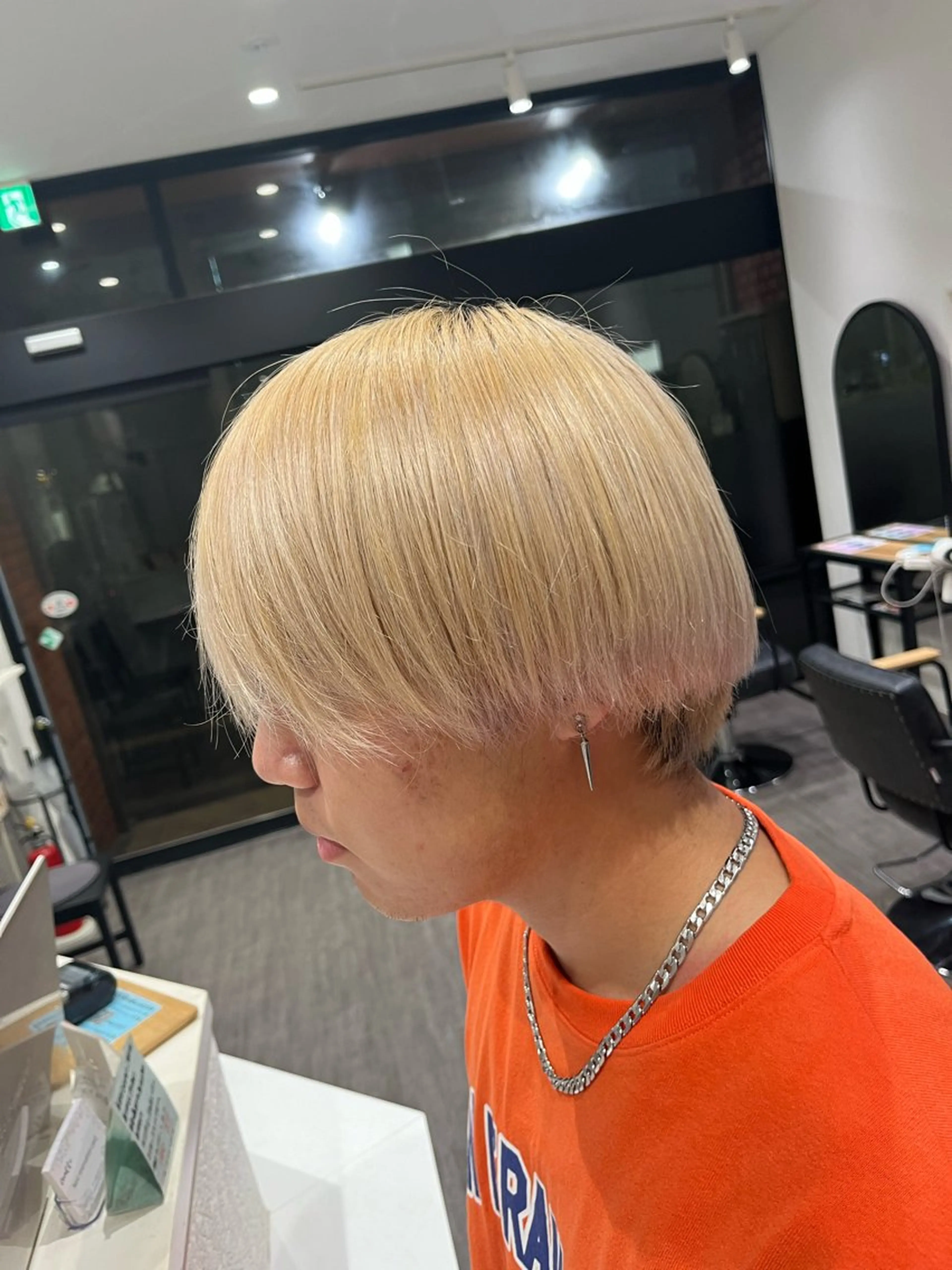 ショート カラー メンズ オレンジ ヘアカラー トリートメント カラーリスト💟草間 紫音💟のヘアスタイル