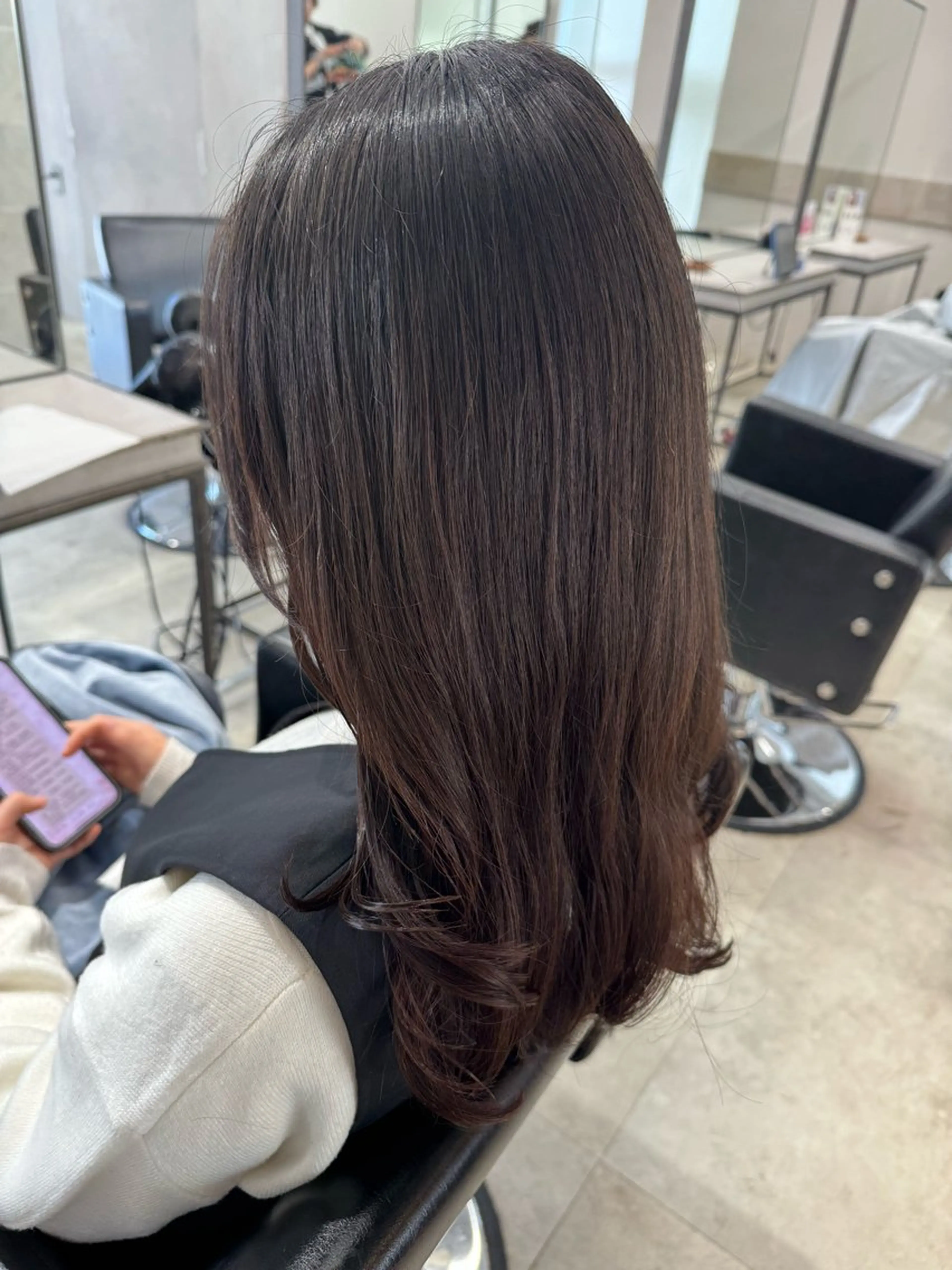 ロング パーマ カット パーマ トリートメント 透明感カラー✨艶髪 制作🌱山根あゆみのヘアスタイル