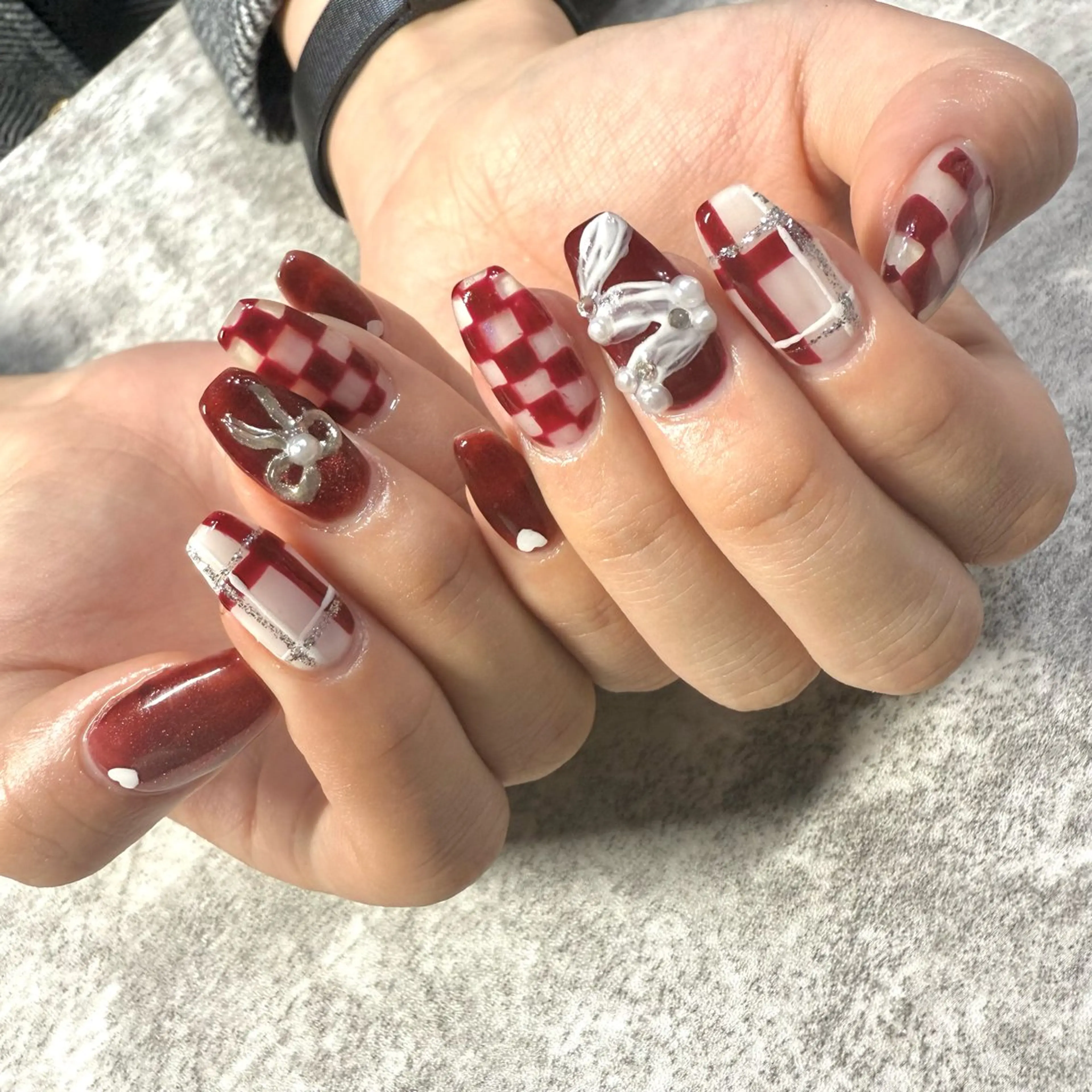 ネイル 持ち込み リボン ハンドネイル ★Rinail... .のネイルデザイン