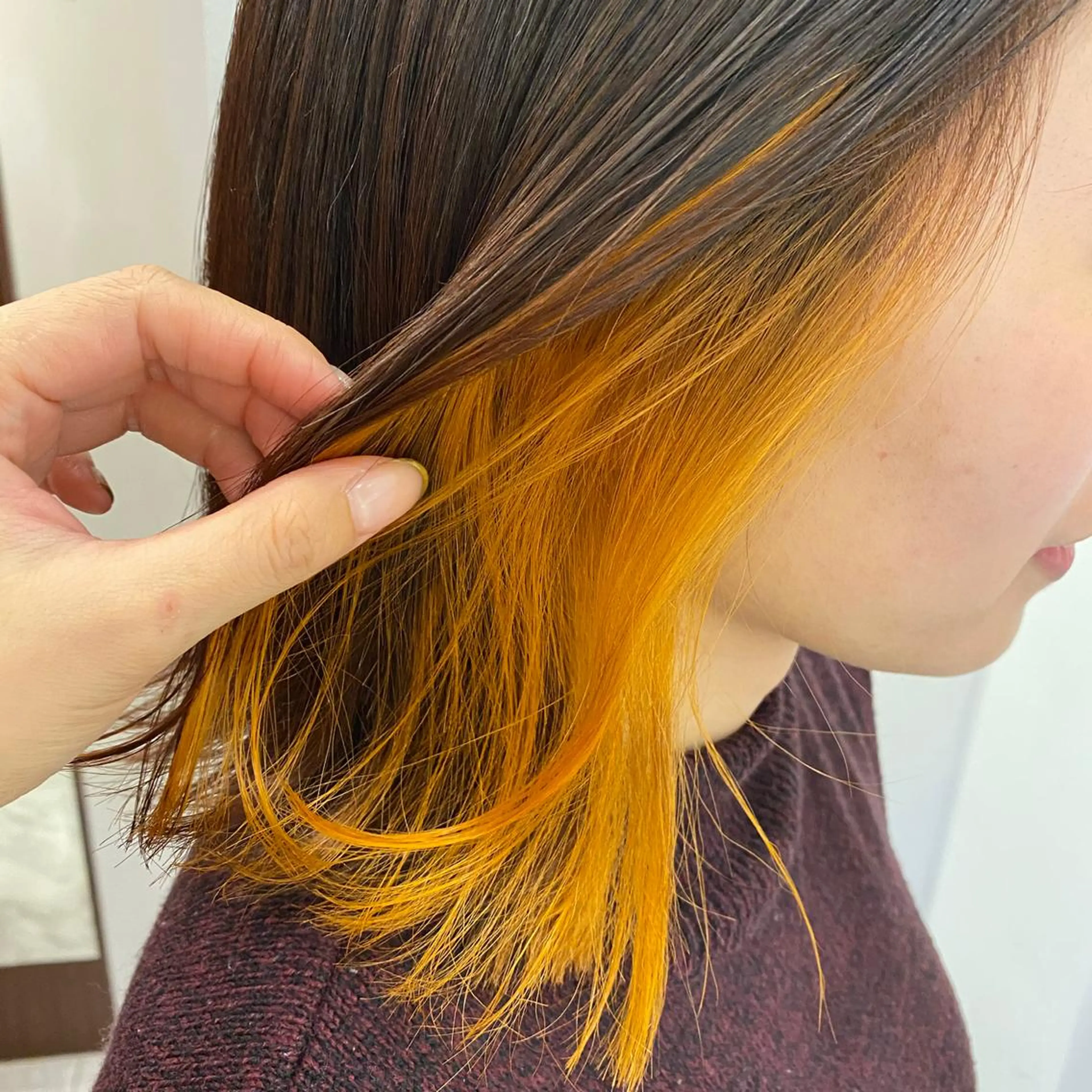 ミディアム ヘアカラー マンツーマン施術🫧 アレンジ/RINAのヘアスタイル