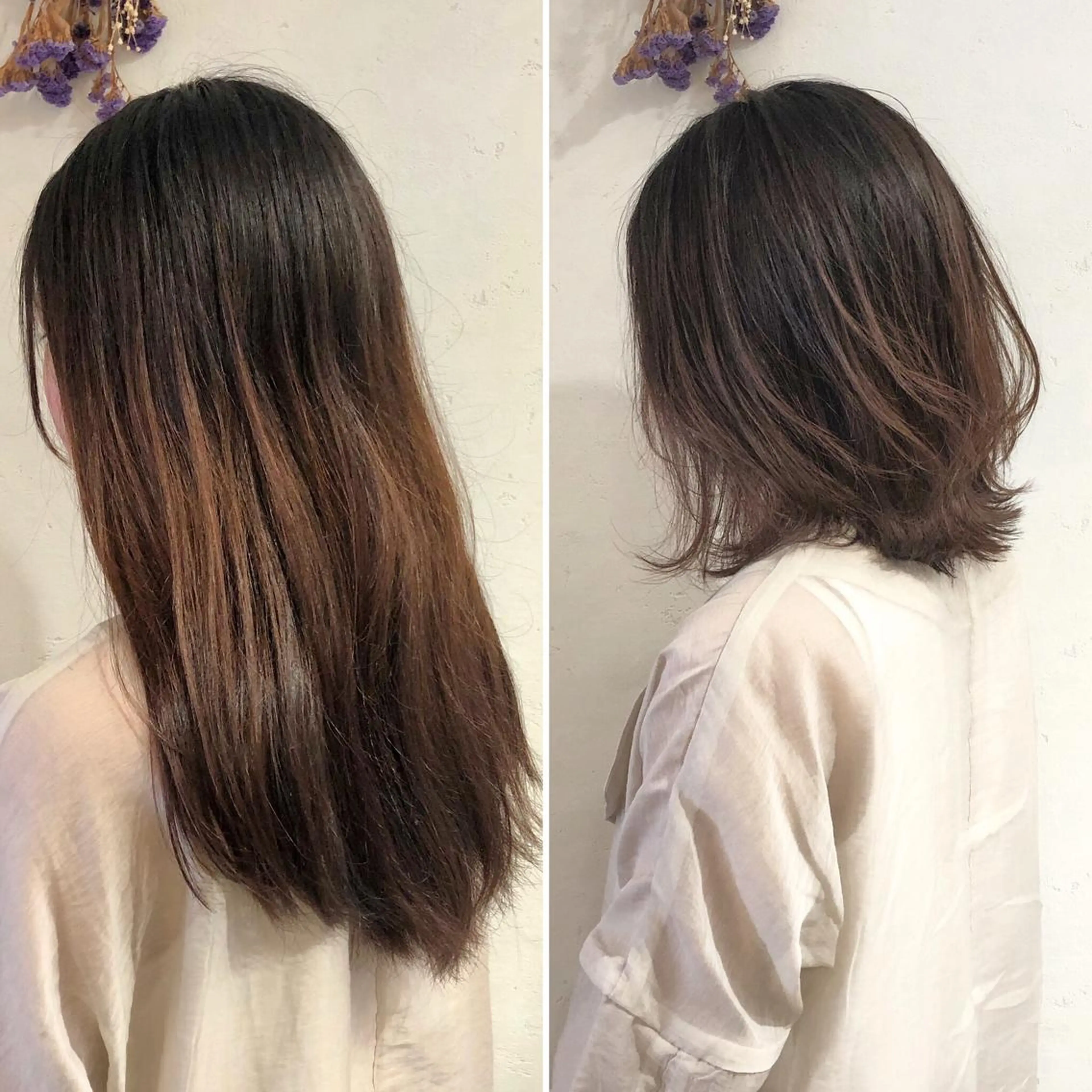 ミディアム カット ヘアカラー トリートメント 青山 早希🐾のヘアスタイル