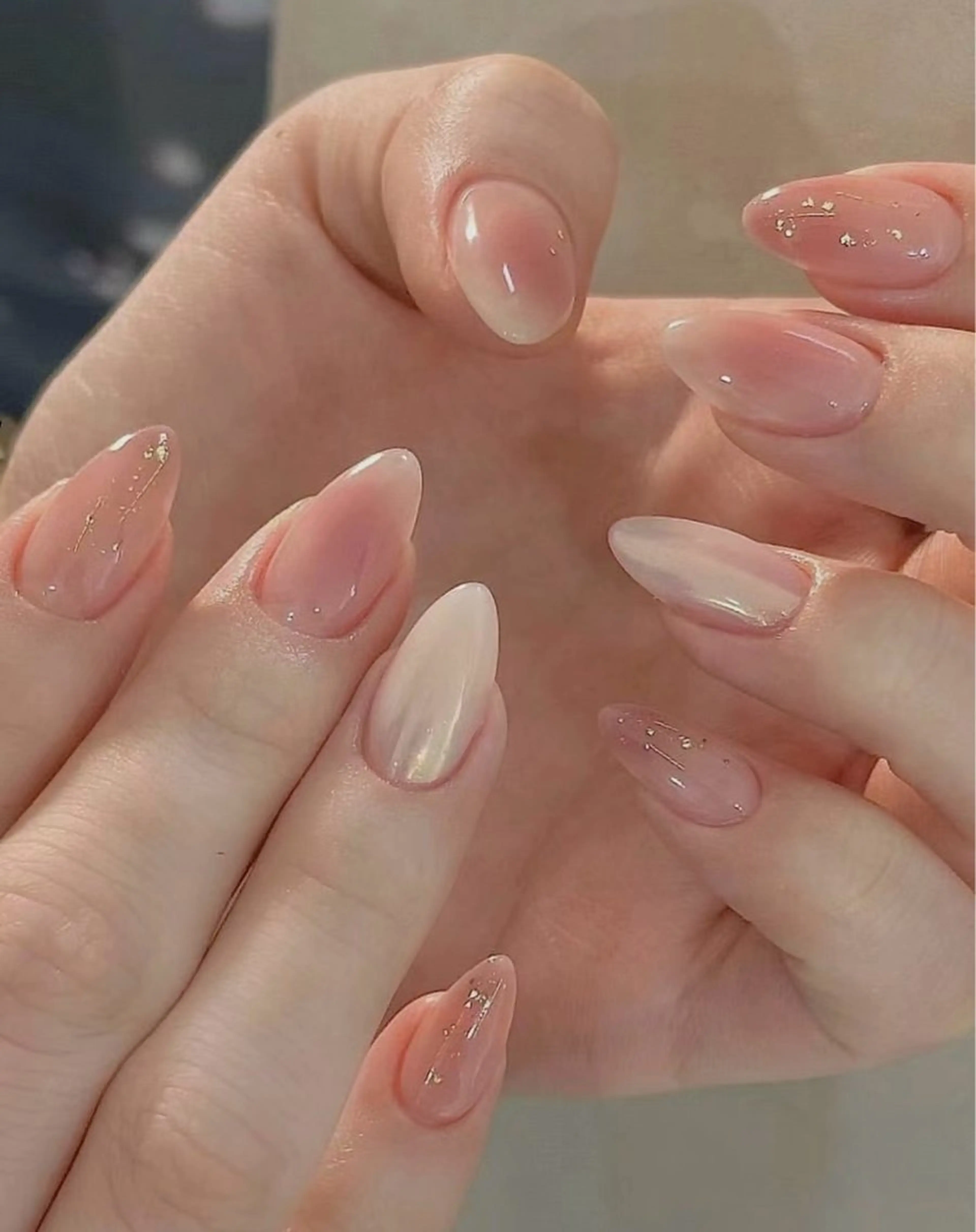 ネイル 韓国ネイル 水色 ロングネイル マグネットネイル ニュアンスネイル ハンドネイル ハンドケア NailDemure 【銀座店】のネイルデザイン