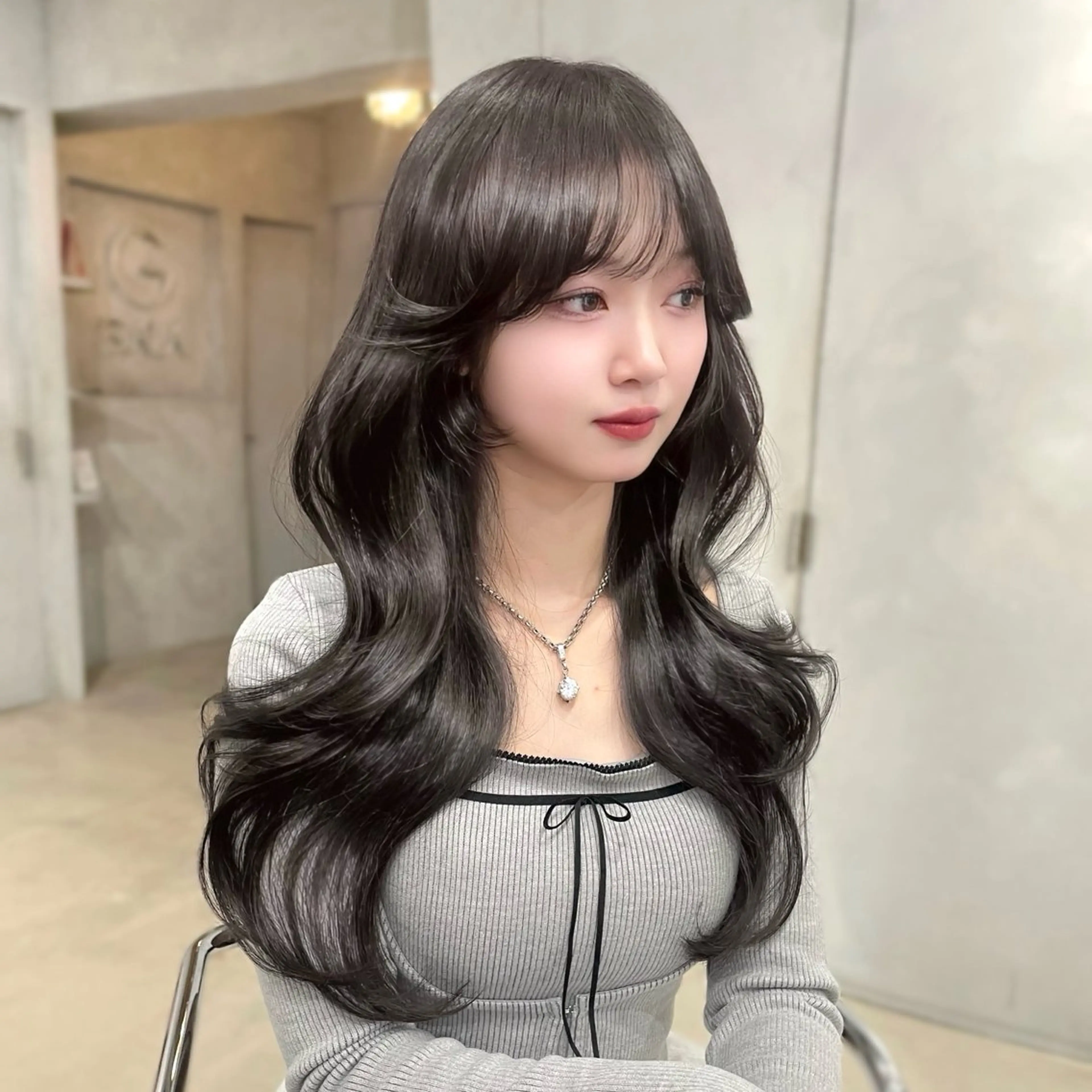 ロング カラー ケアカラー レイヤーカット カット ヘアカラー モテ韓国ヘア/ レイヤー🤍RIKAのヘアスタイル