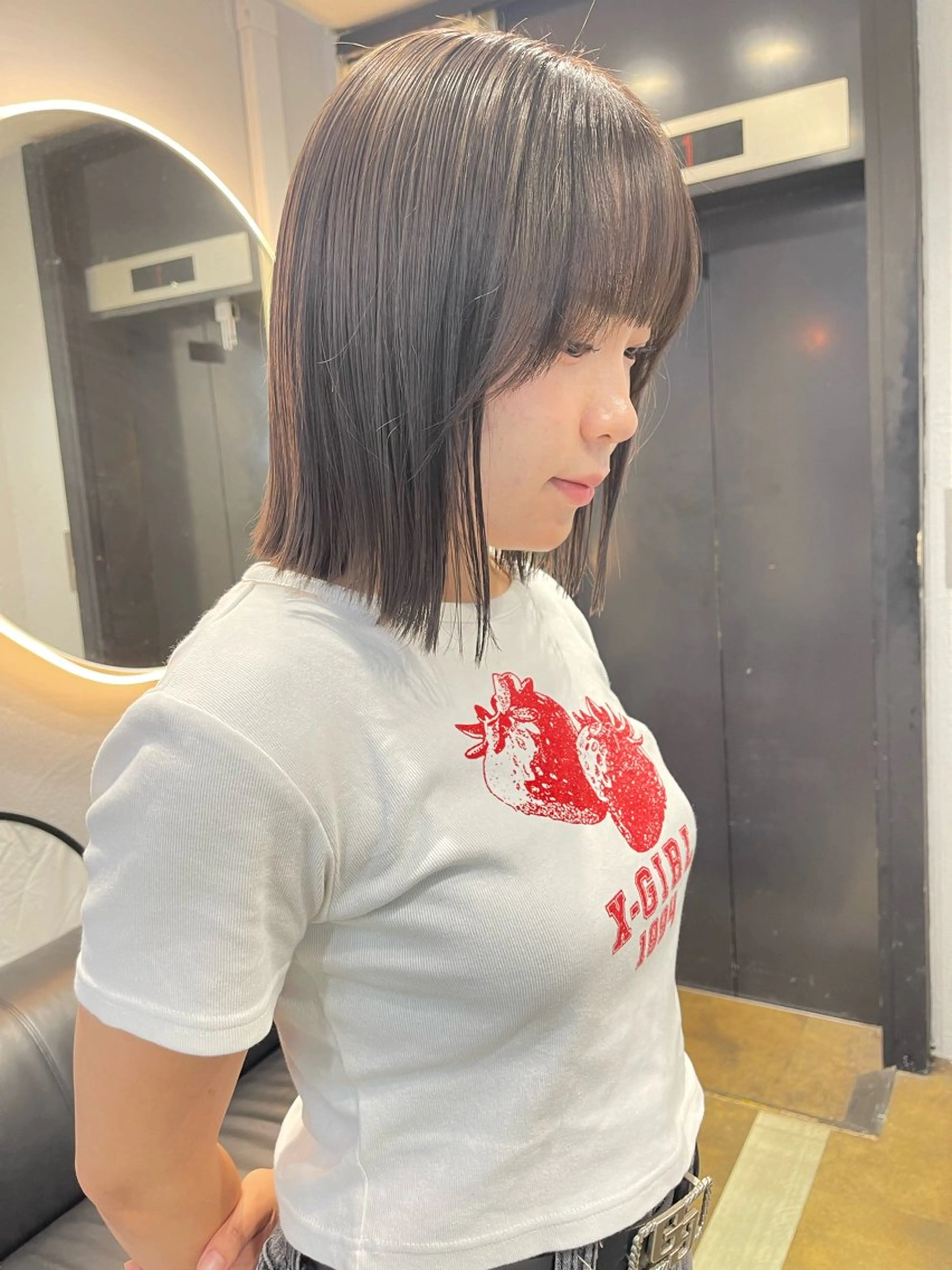 ミディアム カラー ベージュカラー ブリーチ ケアブリーチ デザインカラー ダブルカラー ヘアカラー トリートメント 宮崎　達也 ブリーチ／レイヤーのヘアスタイル