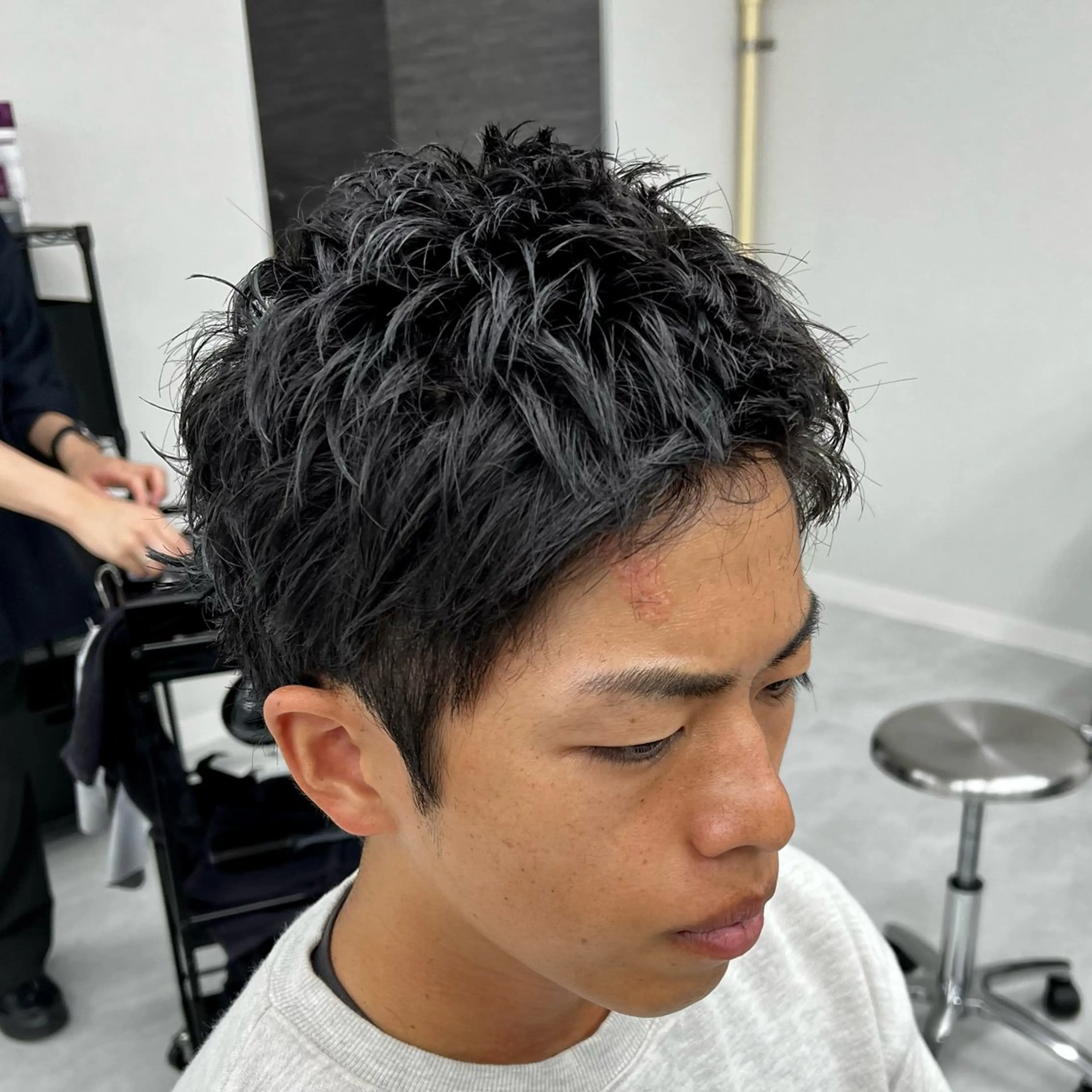 ショート パーマ メンズ カット メンズカット/波巻き TAKUMAのヘアスタイル