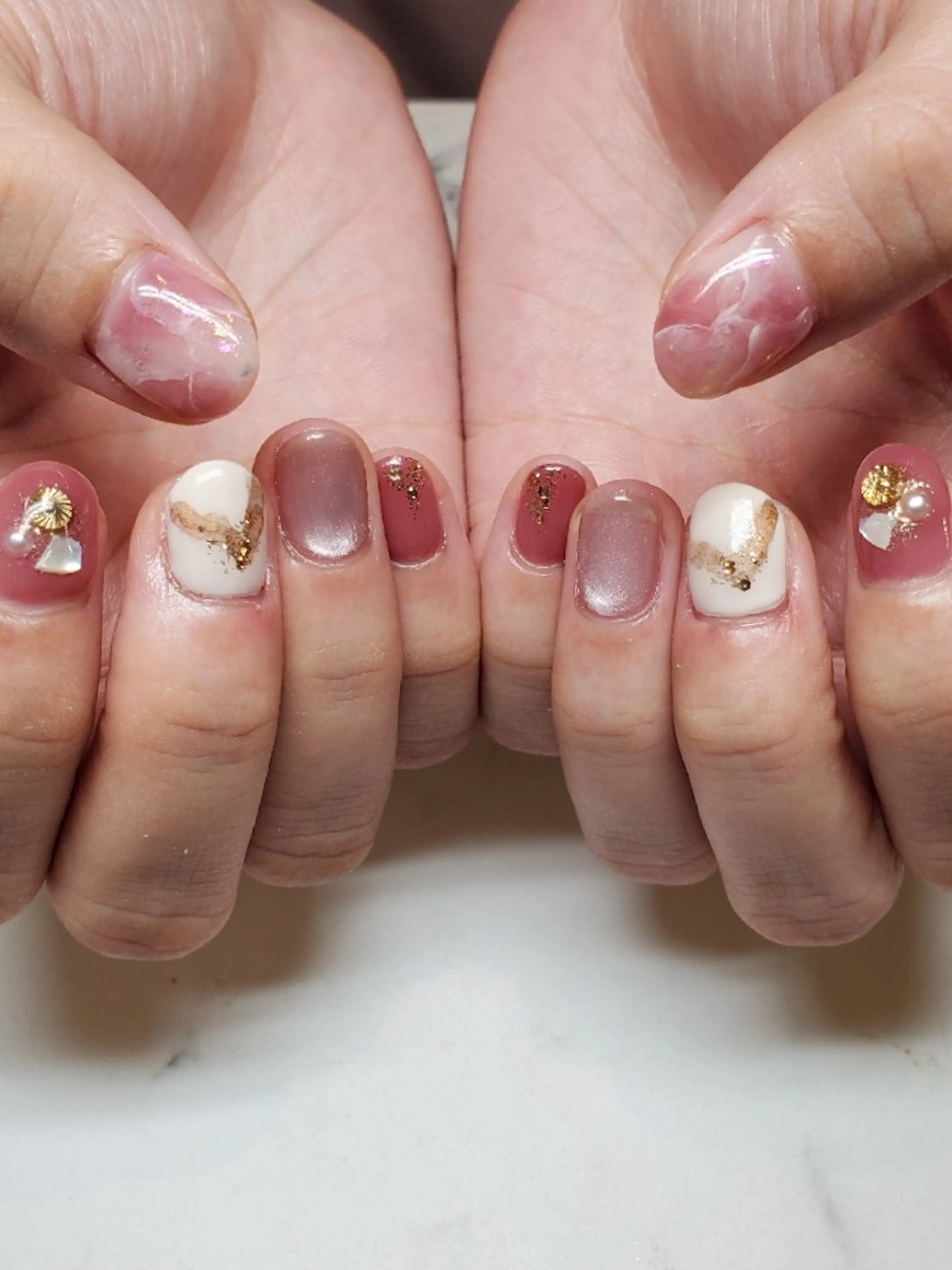 ネイル 大理石ネイル(マーブル) ハンドネイル ୨୧arc マツダ୨୧のネイルデザイン