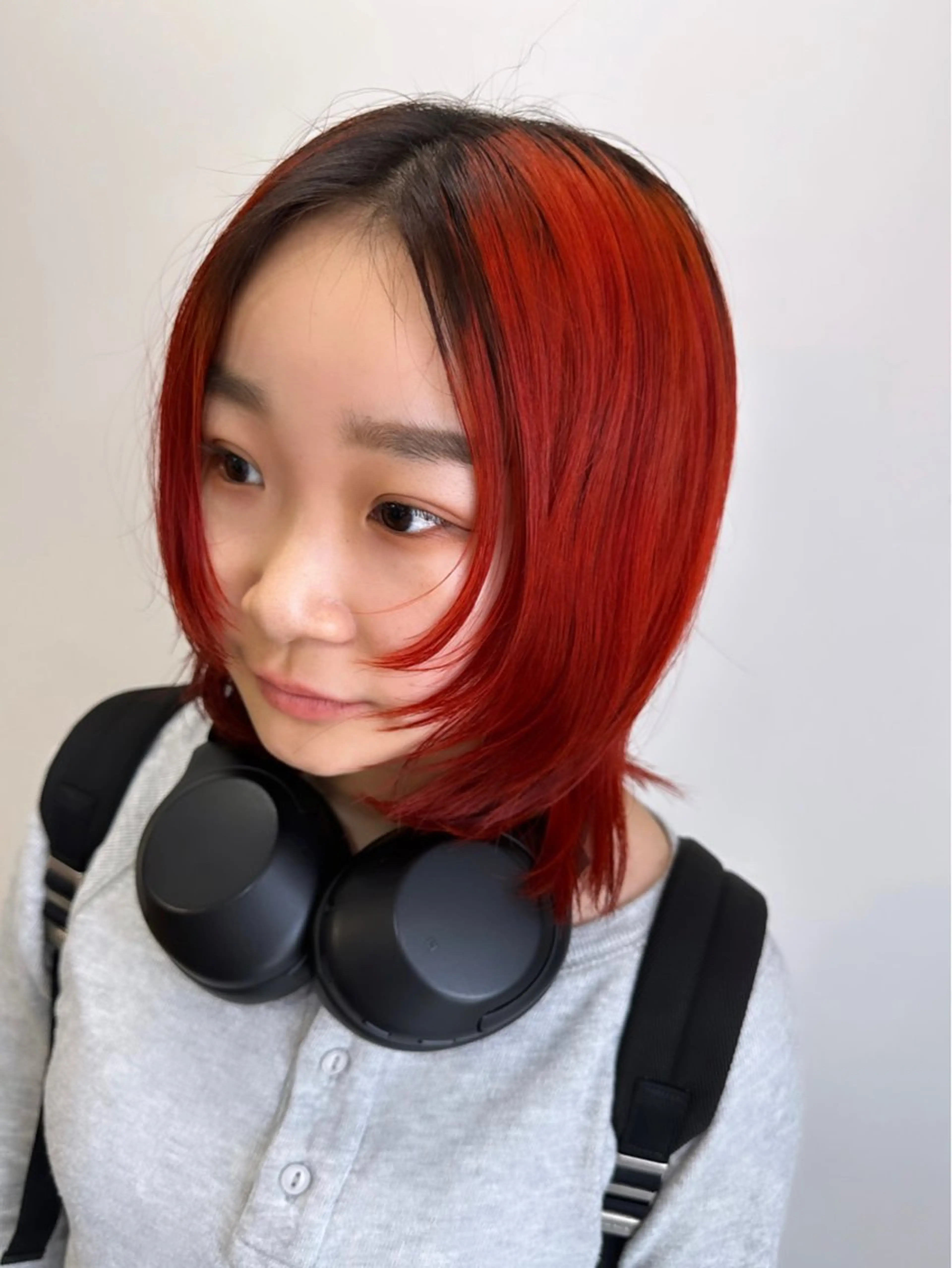 ミディアム カラー ヘアアレンジ カット ヘアカラー トリートメント 心斎橋ダブルカラー ボブ/レイヤーのヘアスタイル