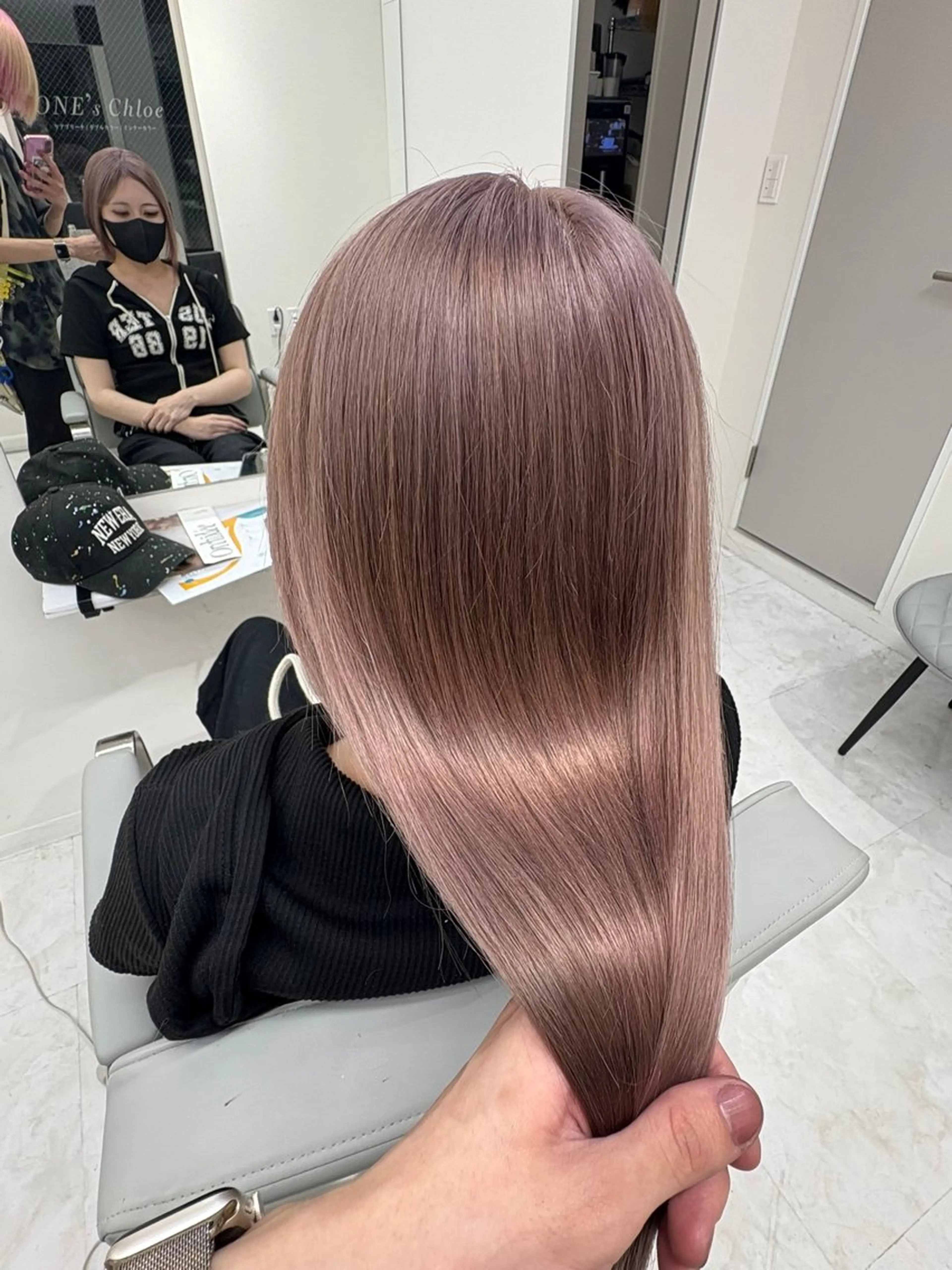 ミディアム カラー アッシュ アッシュグレー ベージュカラー ブリーチ ブロンド ヘアカラー トリートメント 【ピンク×ブロンド】 髪質改善/大和🎀のヘアスタイル