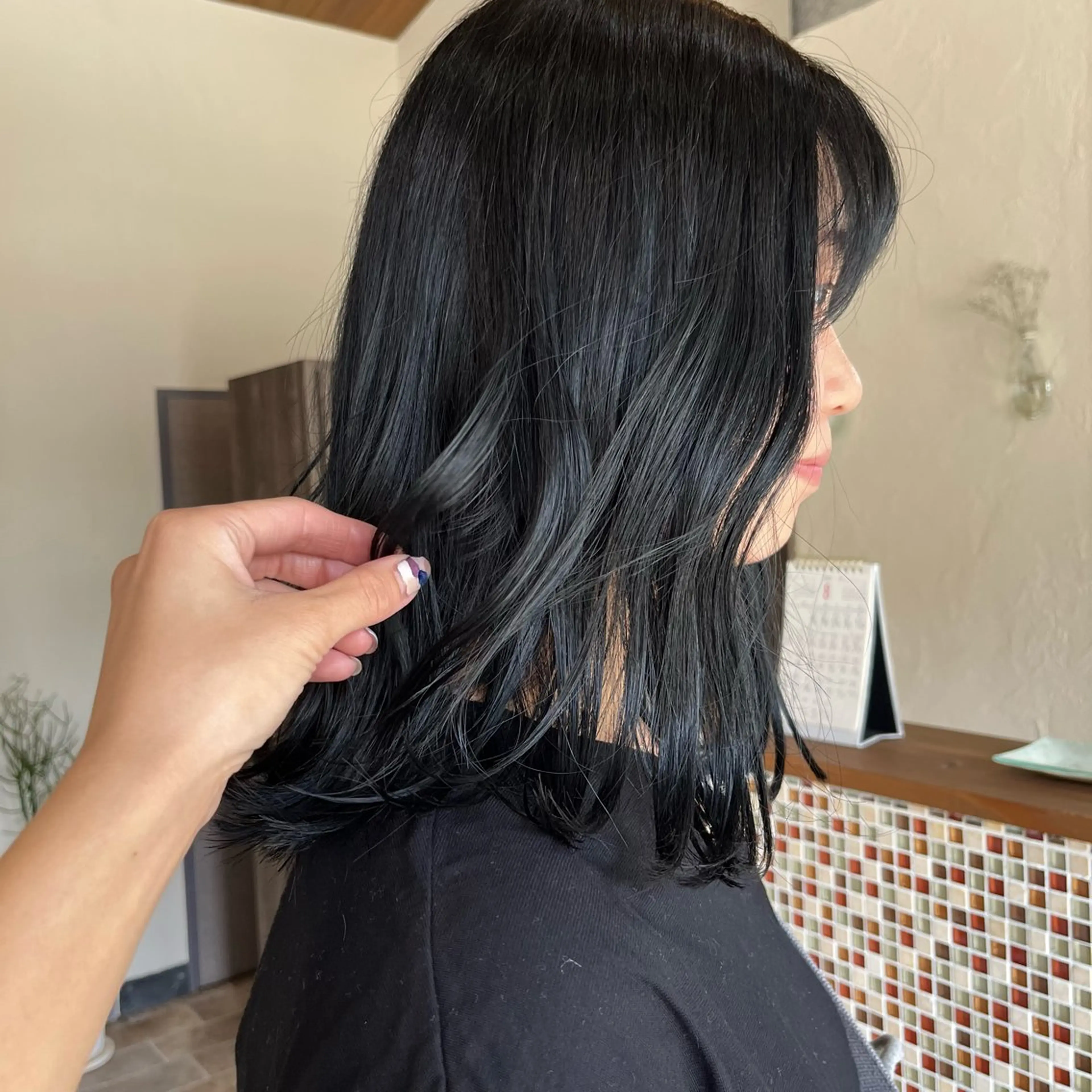 ロング カラー 透明感カラー 中村 友香のヘアスタイル