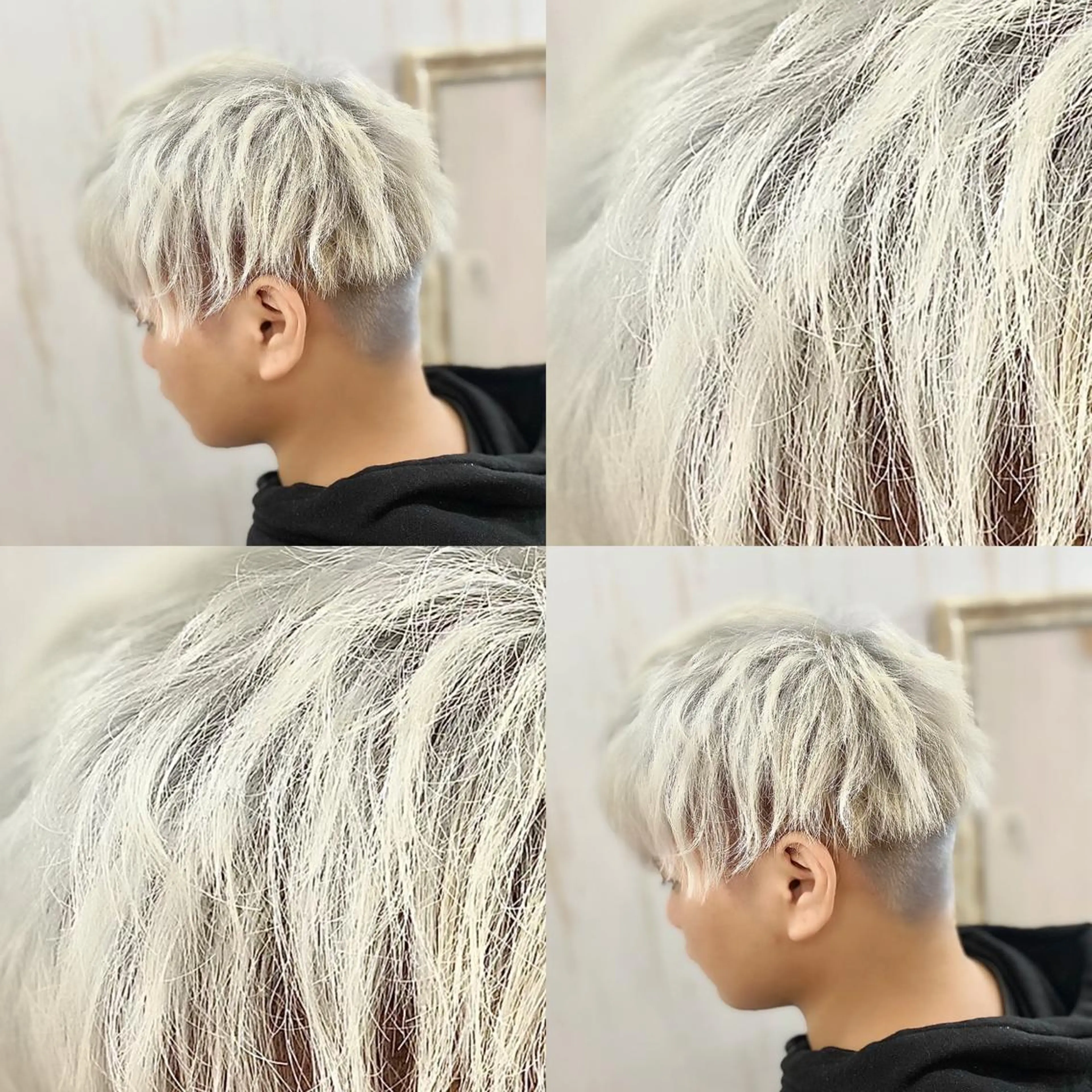 ショート カラー メンズ ハイトーン💫 エクステ💫maiのヘアスタイル