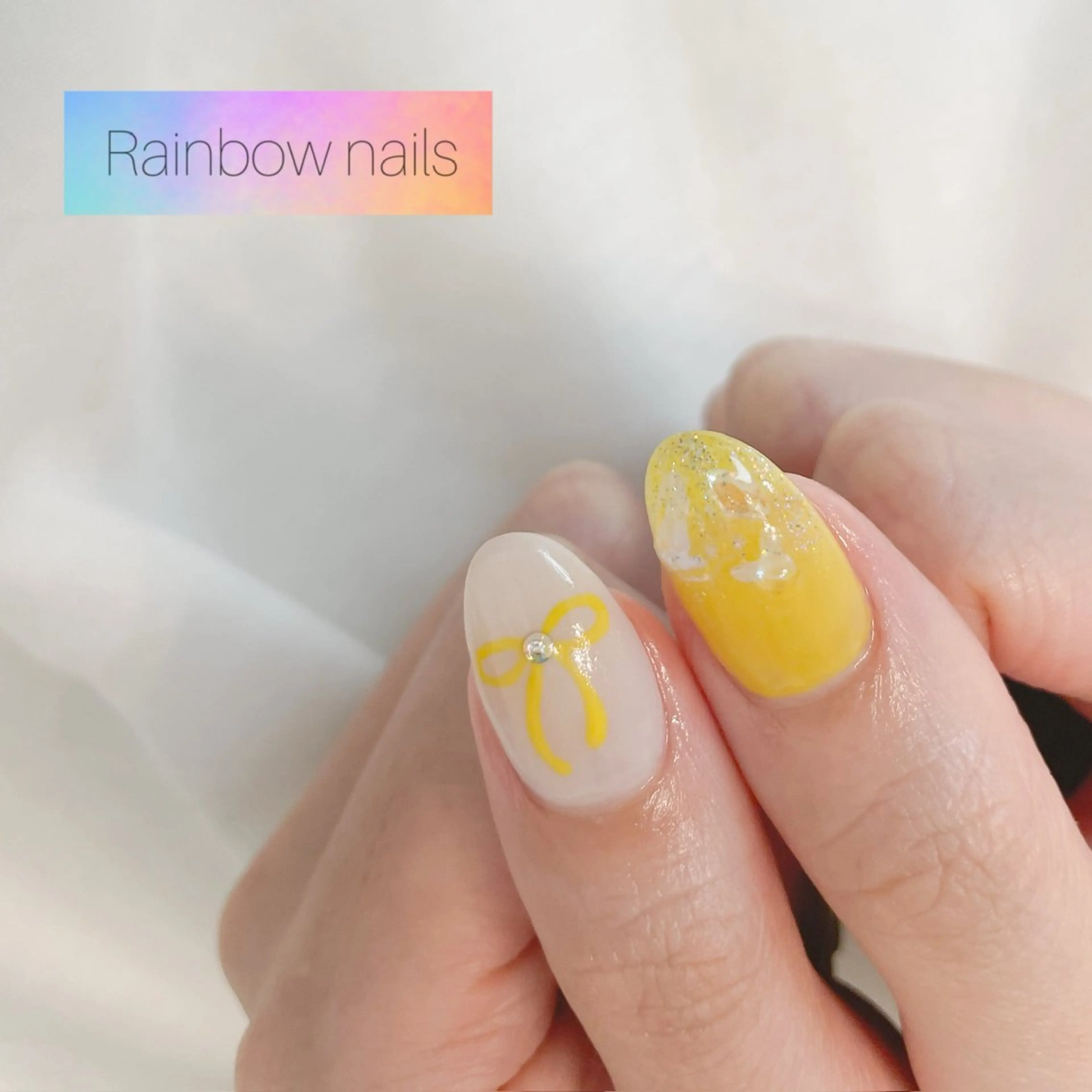 ネイル ハンドネイル Rainbow nailsくろちゃんのネイルデザイン
