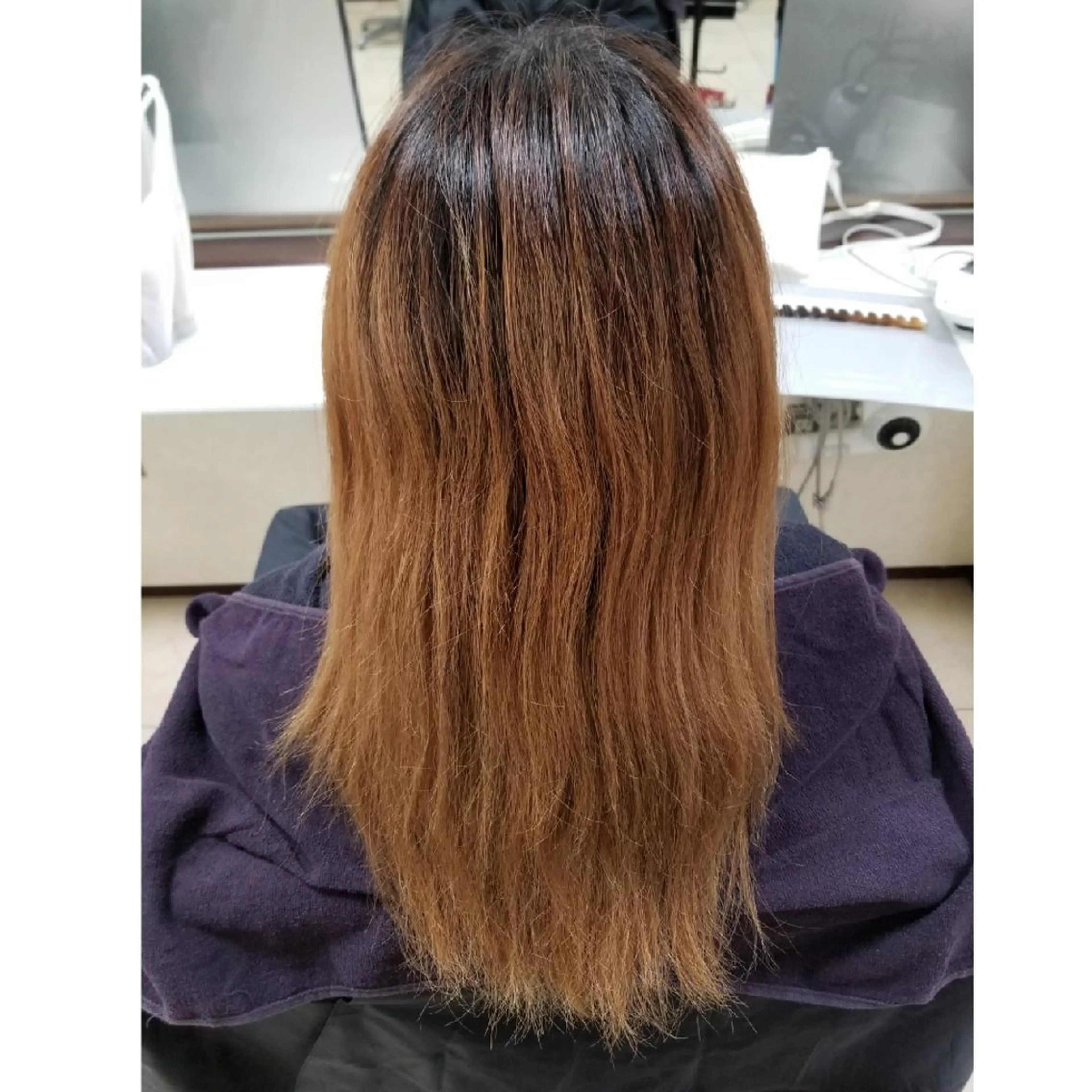 ロング カラー ダークグレー ダークグレージュ グレージュ ラカリテ所属・渋谷 りなのヘアスタイル