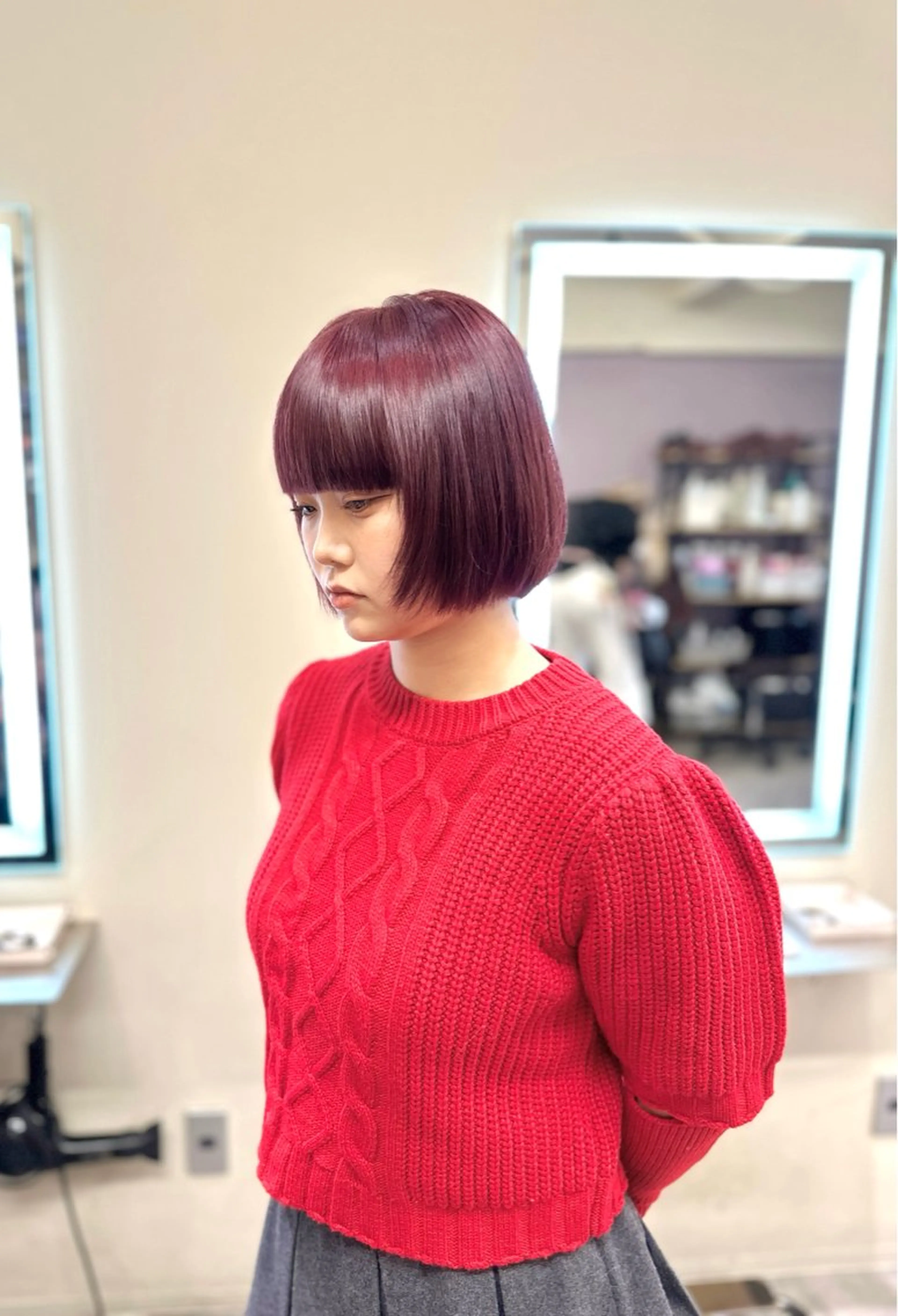 ミディアム カラー カット トリートメント レイヤーカット 大和健生のヘアスタイル