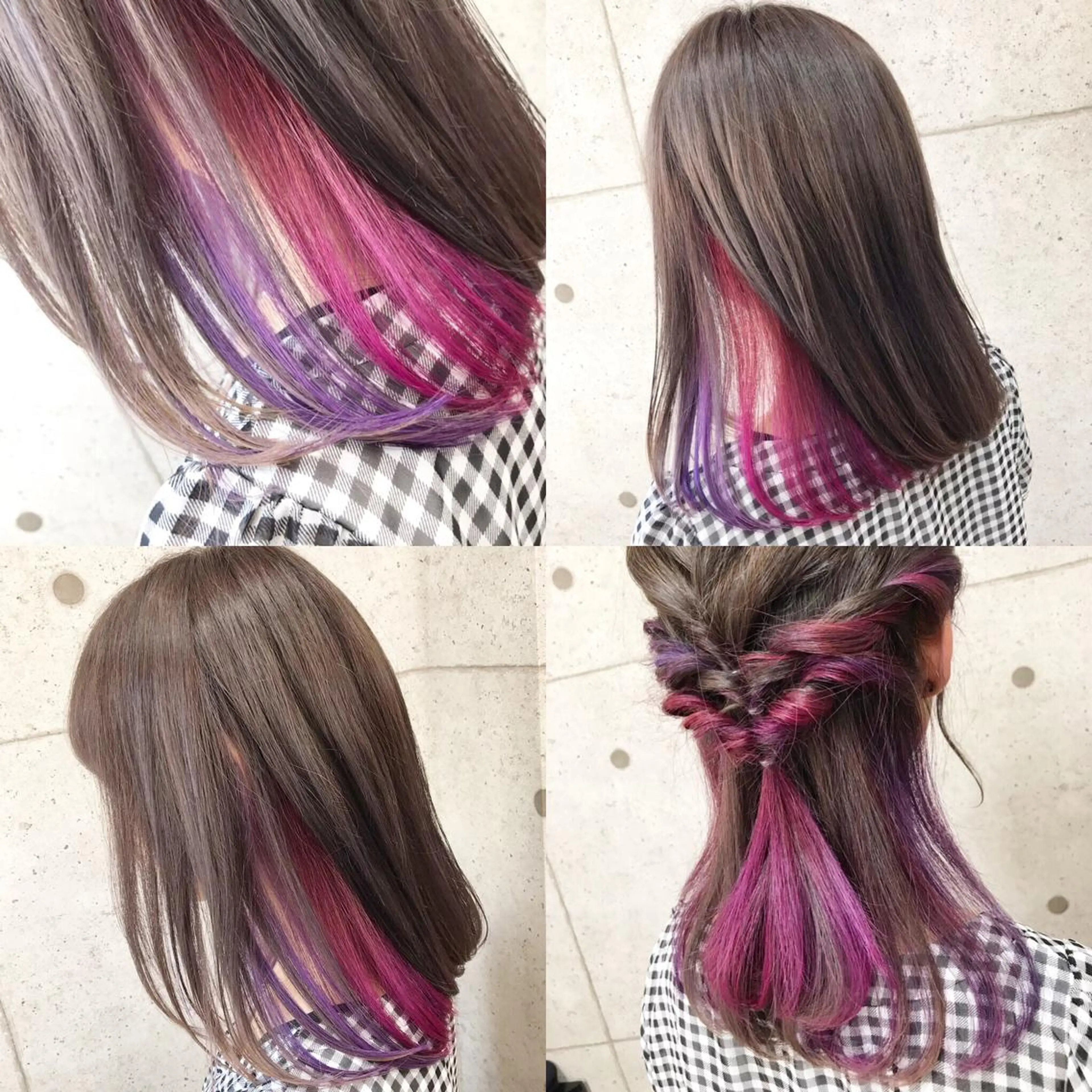 セミロング パープルカラー hair teria ryu 大塚のヘアスタイル