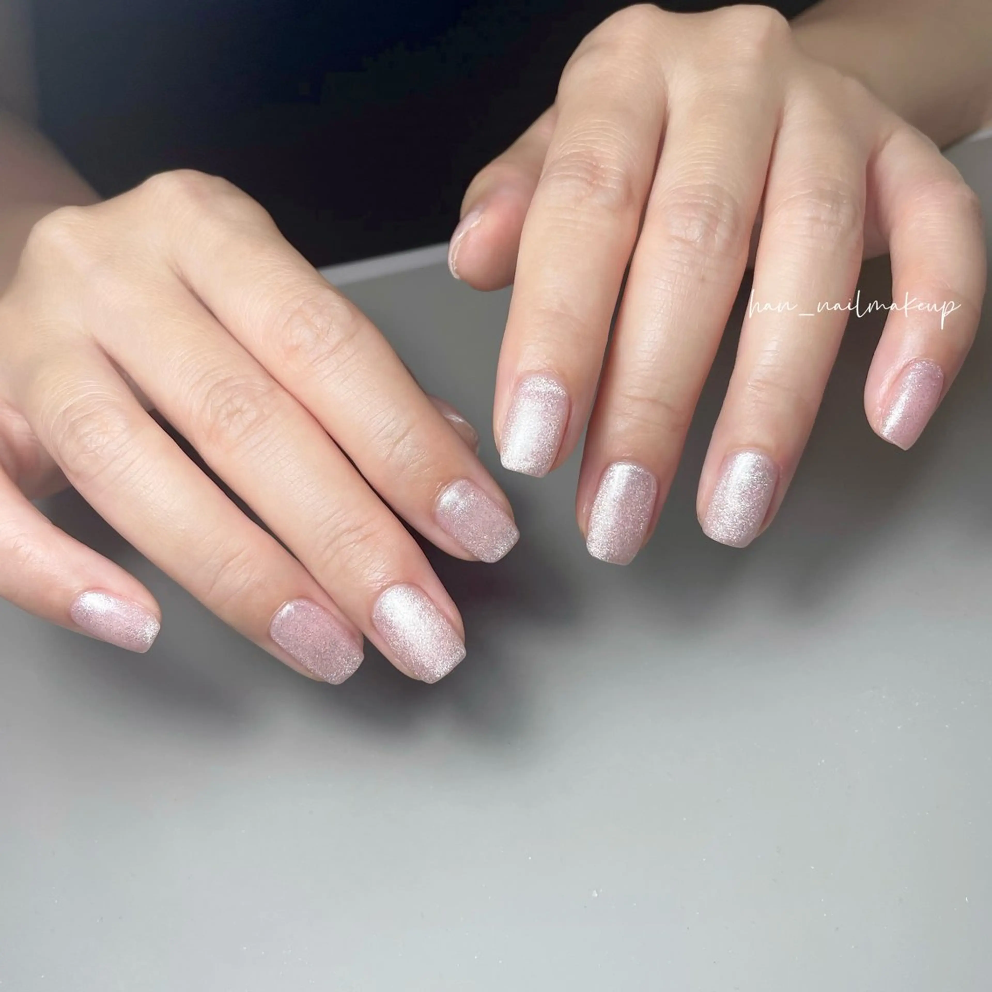 ネイル マグネットネイル ピンク ハンドネイル Han Nail 【y&m】のネイルデザイン